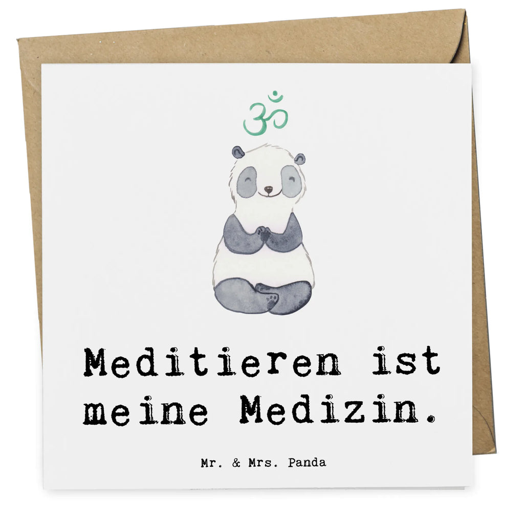 Deluxe Card panda meditate Hochwertige Klappkarte, Karte, Hochwertige Grußkarte, Hochzeitskarte, Einladungskarte, Grußkarte, Geburtstagskarte, Glückwunschkarte, Klappkarte, Geschenk, Sport, Sportart, Hobby, Schenken, Danke, Dankeschön, Auszeichnung, Gewinn, Sportler, Meditationskurs, Meditation, Meditieren