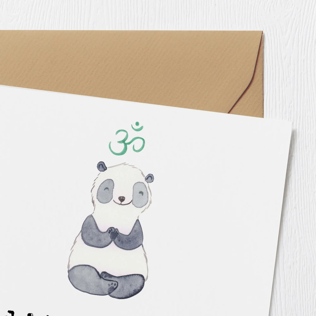 Deluxe Card panda meditate Hochwertige Klappkarte, Karte, Hochwertige Grußkarte, Hochzeitskarte, Einladungskarte, Grußkarte, Geburtstagskarte, Glückwunschkarte, Klappkarte, Geschenk, Sport, Sportart, Hobby, Schenken, Danke, Dankeschön, Auszeichnung, Gewinn, Sportler, Meditationskurs, Meditation, Meditieren