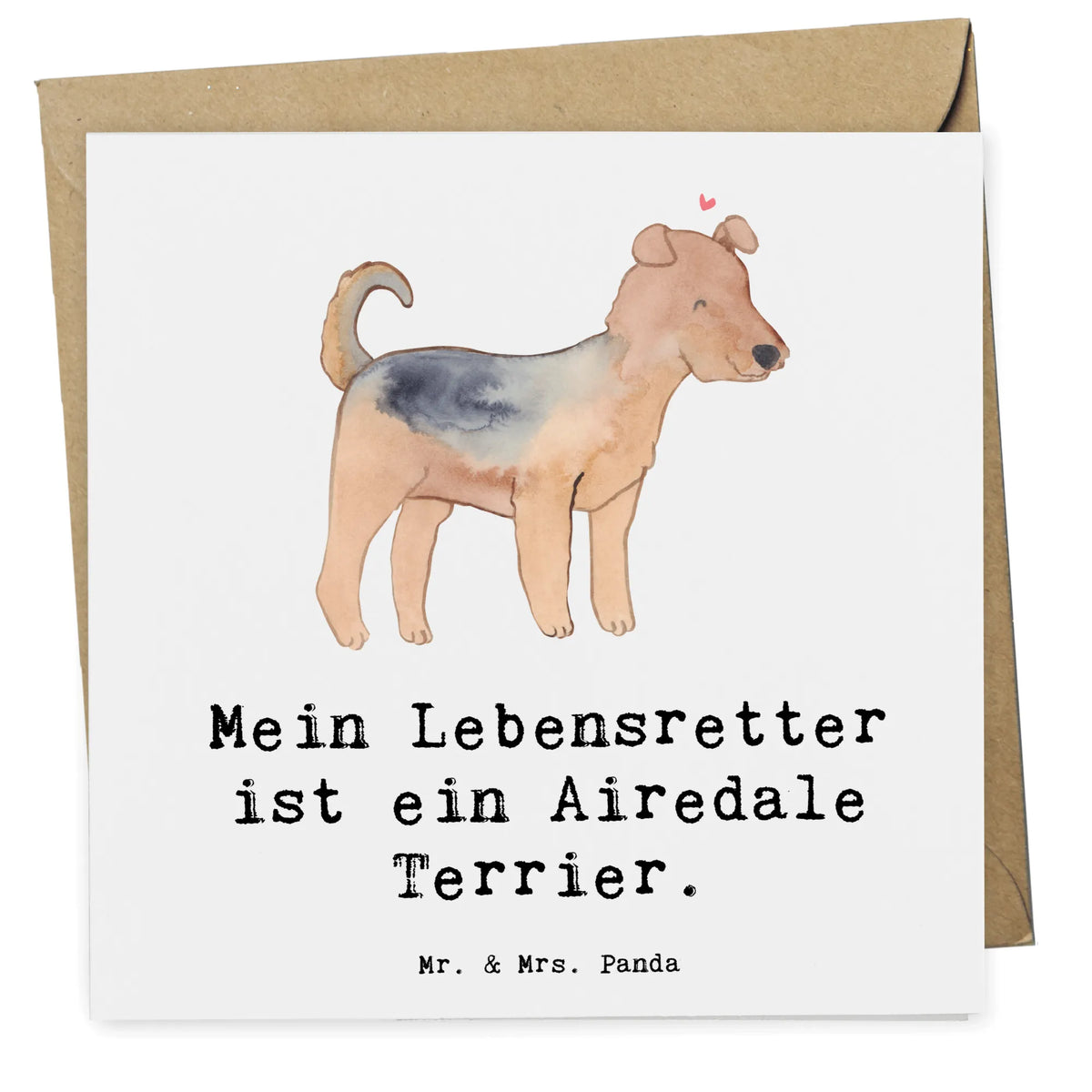 Deluxe Karte Airedale Terrier Lebensretter anlasskarte, Glückwunschkarte, faltkarte, Grußkarte, Klappkarte, doppelkarte, Geschenk, Schenken, Hunderasse, Rassehund, Hundebesitzer, Tierfreund, Welpe, Hund