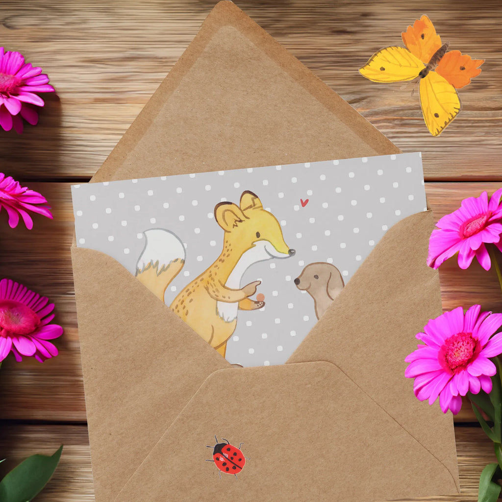 Deluxe Karte Fuchs Hundetraining Glückwunschkarte, anlasskarte, doppelkarte, Klappkarte, Grußkarte, faltkarte, Geschenk, Danke, Auszeichnung, Hobby, Schenken, Sportler, Gewinn, Sportart, Sport, Dankeschön, Hundeprüfung, Hundeschule, Hundeerziehung, Hundetraining, Welpenschule