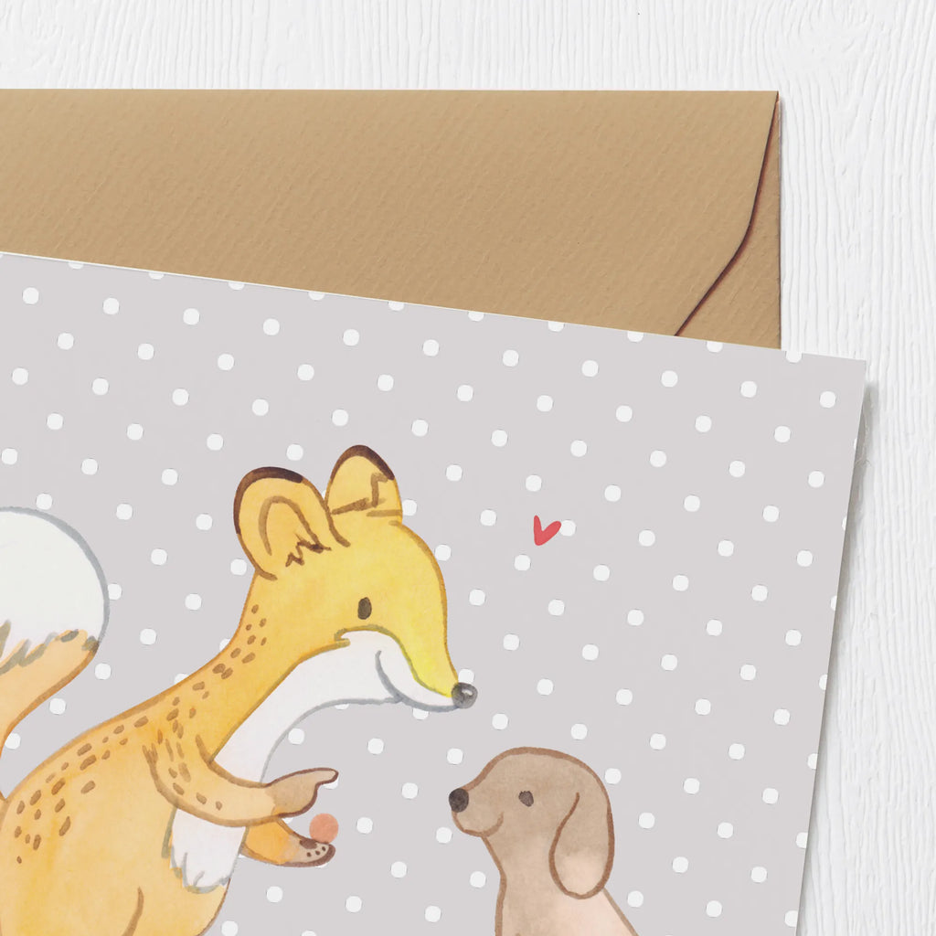 Deluxe Karte Fuchs Hundetraining Glückwunschkarte, anlasskarte, doppelkarte, Klappkarte, Grußkarte, faltkarte, Geschenk, Danke, Auszeichnung, Hobby, Schenken, Sportler, Gewinn, Sportart, Sport, Dankeschön, Hundeprüfung, Hundeschule, Hundeerziehung, Hundetraining, Welpenschule