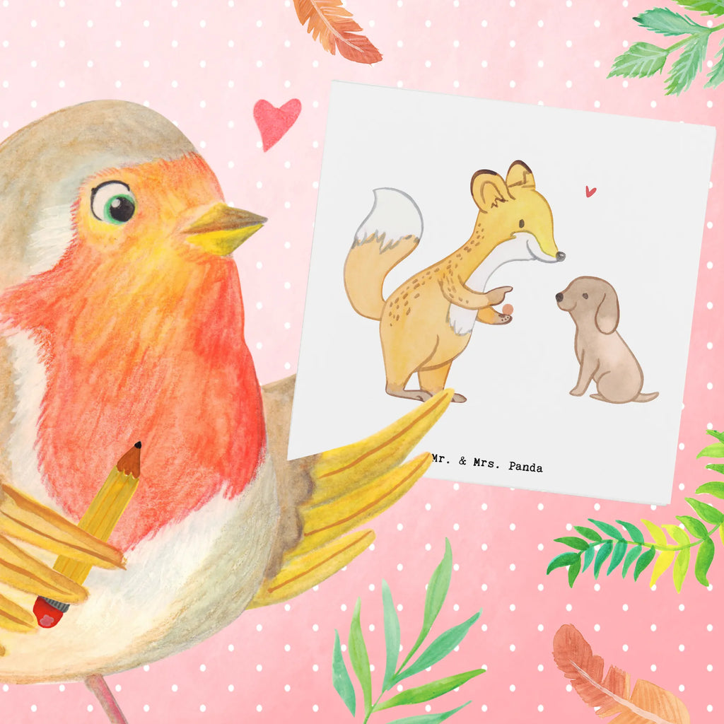 Deluxe Karte Fuchs Hundetraining Glückwunschkarte, anlasskarte, doppelkarte, Klappkarte, Grußkarte, faltkarte, Geschenk, Danke, Auszeichnung, Hobby, Schenken, Sportler, Gewinn, Sportart, Sport, Dankeschön, Hundeprüfung, Hundeschule, Hundeerziehung, Hundetraining, Welpenschule