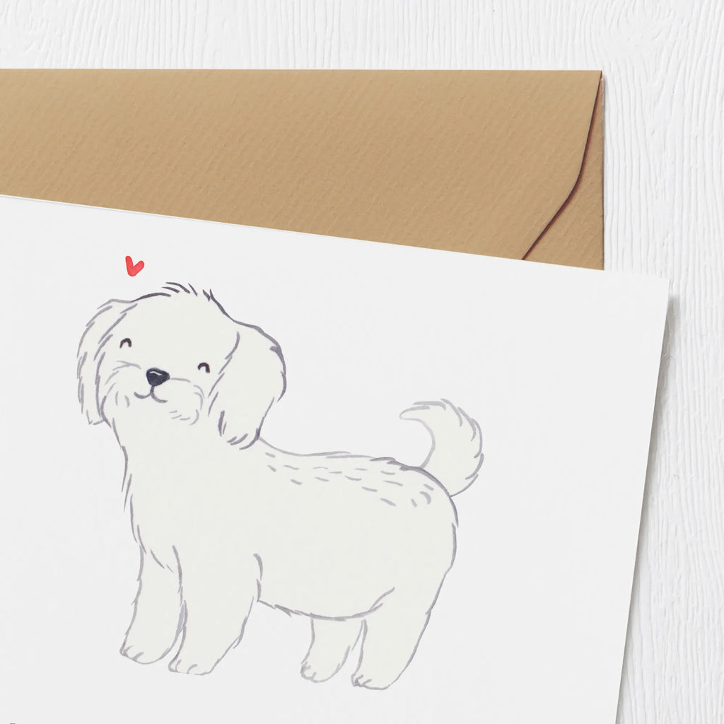 Deluxe Card Maltese Lifesaver Hochwertige Grußkarte, Karte, Hochzeitskarte, Geburtstagskarte, Klappkarte, Glückwunschkarte, Einladungskarte, Hochwertige Klappkarte, Grußkarte, Hund, Hunderasse, Rassehund, Hundebesitzer, Geschenk, Tierfreund, Schenken, Welpe, Malteser