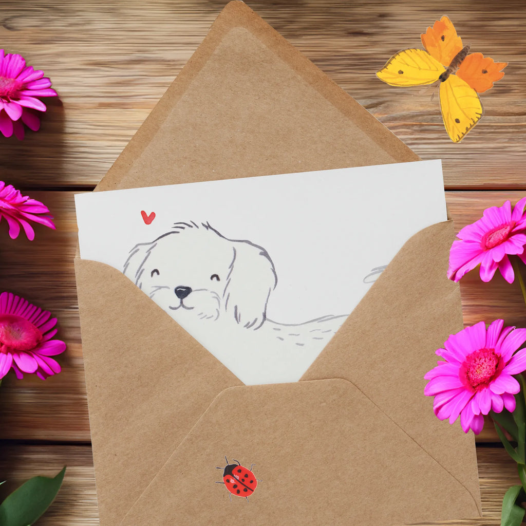 Deluxe Card Maltese Lifesaver Hochwertige Grußkarte, Karte, Hochzeitskarte, Geburtstagskarte, Klappkarte, Glückwunschkarte, Einladungskarte, Hochwertige Klappkarte, Grußkarte, Hund, Hunderasse, Rassehund, Hundebesitzer, Geschenk, Tierfreund, Schenken, Welpe, Malteser