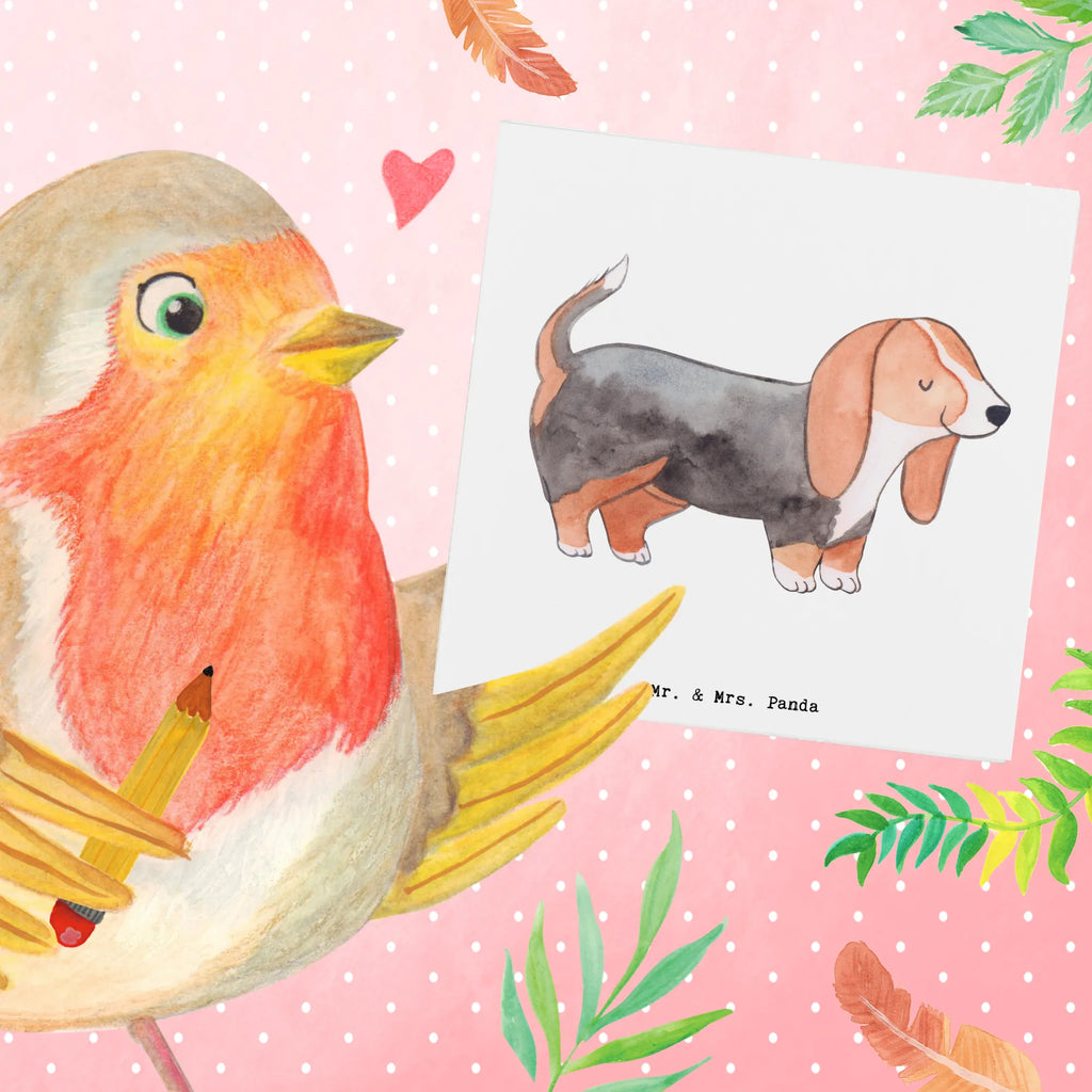 Deluxe Card Basset Hound Moment Grußkarte, Geburtstagskarte, Hochwertige Klappkarte, Hochwertige Grußkarte, Karte, Einladungskarte, Glückwunschkarte, Klappkarte, Hochzeitskarte, Hund, Hunderasse, Rassehund, Hundebesitzer, Geschenk, Tierfreund, Schenken, Welpe, Basset Hound, Basset