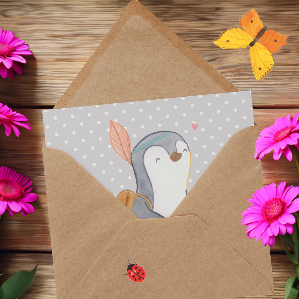 Deluxe Card penguin Side trip Geburtstagskarte, Glückwunschkarte, Hochzeitskarte, Karte, Klappkarte, Hochwertige Klappkarte, Einladungskarte, Grußkarte, Hochwertige Grußkarte, Geschenk, Sport, Sportart, Hobby, Schenken, Danke, Dankeschön, Auszeichnung, Gewinn, Sportler, reisen, Ausflug, Ausflüge machen, Ausflugsziele