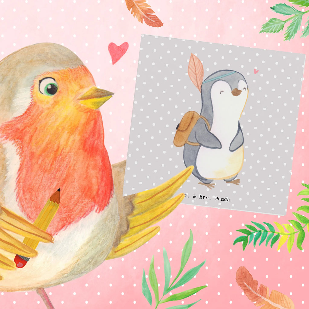 Deluxe Card penguin Side trip Geburtstagskarte, Glückwunschkarte, Hochzeitskarte, Karte, Klappkarte, Hochwertige Klappkarte, Einladungskarte, Grußkarte, Hochwertige Grußkarte, Geschenk, Sport, Sportart, Hobby, Schenken, Danke, Dankeschön, Auszeichnung, Gewinn, Sportler, reisen, Ausflug, Ausflüge machen, Ausflugsziele