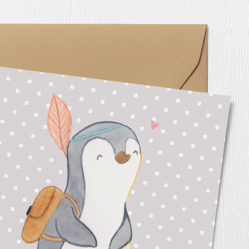 Deluxe Card penguin Side trip Geburtstagskarte, Glückwunschkarte, Hochzeitskarte, Karte, Klappkarte, Hochwertige Klappkarte, Einladungskarte, Grußkarte, Hochwertige Grußkarte, Geschenk, Sport, Sportart, Hobby, Schenken, Danke, Dankeschön, Auszeichnung, Gewinn, Sportler, reisen, Ausflug, Ausflüge machen, Ausflugsziele