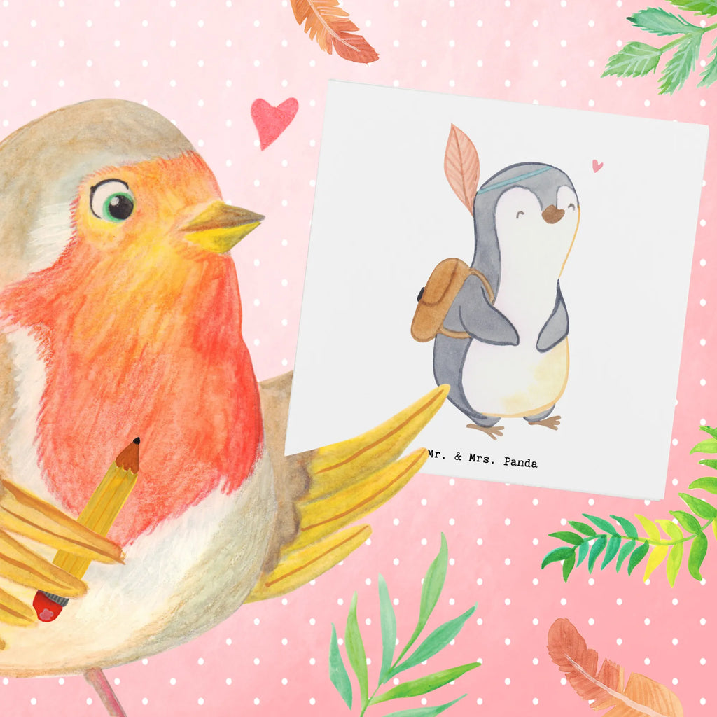 Deluxe Card penguin Side trip Geburtstagskarte, Glückwunschkarte, Hochzeitskarte, Karte, Klappkarte, Hochwertige Klappkarte, Einladungskarte, Grußkarte, Hochwertige Grußkarte, Geschenk, Sport, Sportart, Hobby, Schenken, Danke, Dankeschön, Auszeichnung, Gewinn, Sportler, reisen, Ausflug, Ausflüge machen, Ausflugsziele