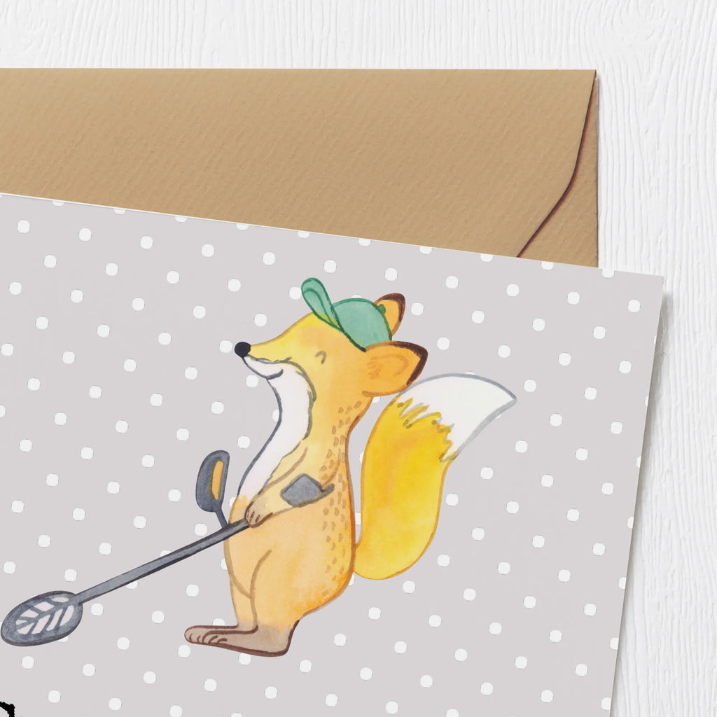 Deluxe Card Fox metal detector Einladungskarte, Hochwertige Klappkarte, Karte, Glückwunschkarte, Geburtstagskarte, Hochwertige Grußkarte, Hochzeitskarte, Klappkarte, Grußkarte, Geschenk, Sport, Sportart, Hobby, Schenken, Danke, Dankeschön, Auszeichnung, Gewinn, Sportler, Sondengänger, sondeln, Münzen suchen, Schatzsuche, Metalldetektor