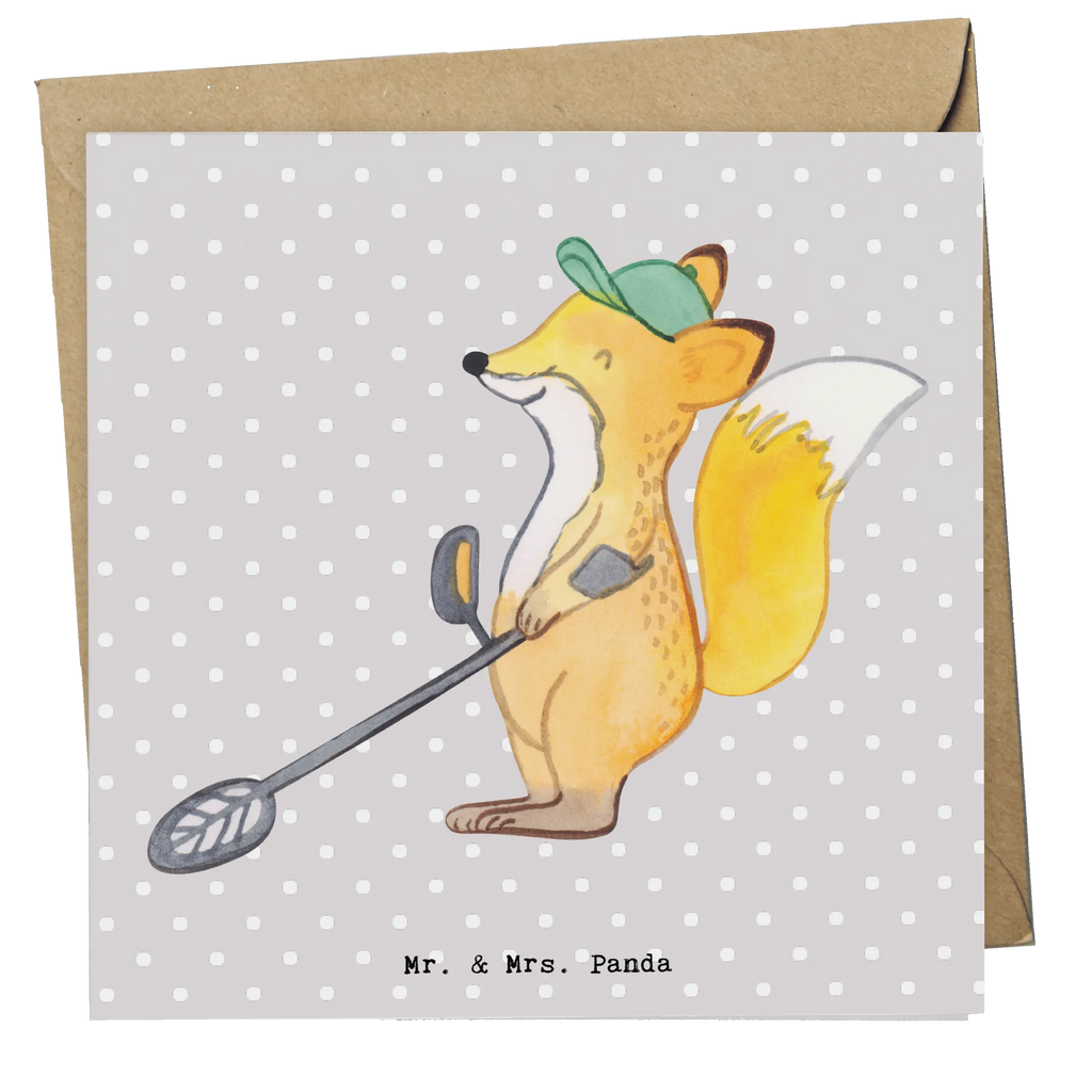 Deluxe Card Fox metal detector Einladungskarte, Hochwertige Klappkarte, Karte, Glückwunschkarte, Geburtstagskarte, Hochwertige Grußkarte, Hochzeitskarte, Klappkarte, Grußkarte, Geschenk, Sport, Sportart, Hobby, Schenken, Danke, Dankeschön, Auszeichnung, Gewinn, Sportler, Sondengänger, sondeln, Münzen suchen, Schatzsuche, Metalldetektor