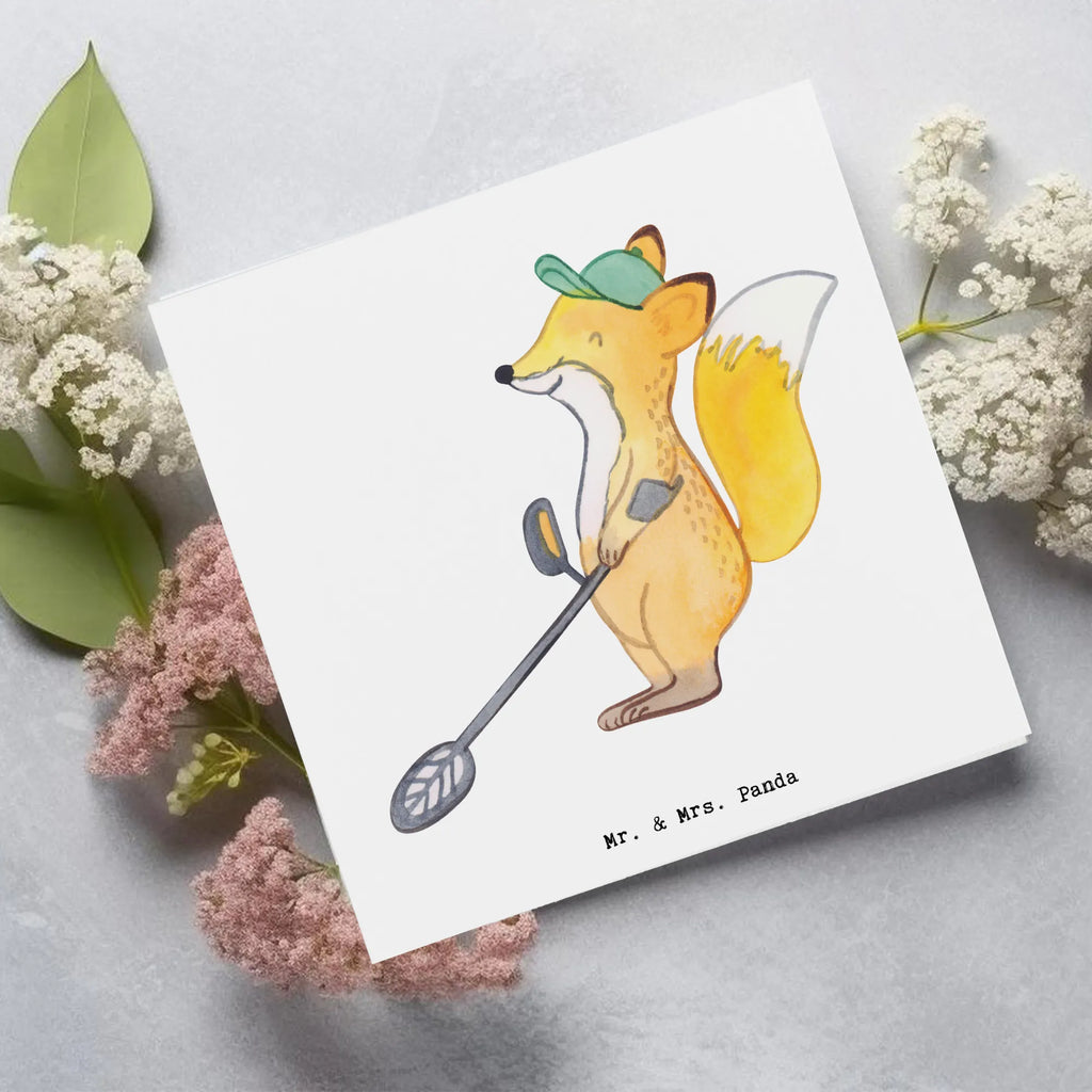 Deluxe Card Fox metal detector Einladungskarte, Hochwertige Klappkarte, Karte, Glückwunschkarte, Geburtstagskarte, Hochwertige Grußkarte, Hochzeitskarte, Klappkarte, Grußkarte, Geschenk, Sport, Sportart, Hobby, Schenken, Danke, Dankeschön, Auszeichnung, Gewinn, Sportler, Sondengänger, sondeln, Münzen suchen, Schatzsuche, Metalldetektor