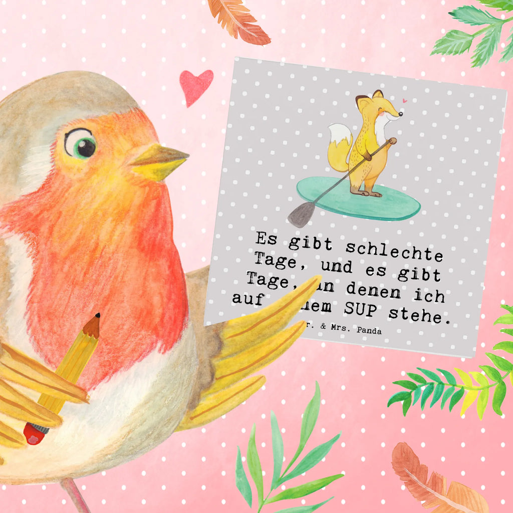 Deluxe Card Fox Stand up paddling Hochwertige Grußkarte, Einladungskarte, Karte, Klappkarte, Geburtstagskarte, Glückwunschkarte, Hochwertige Klappkarte, Grußkarte, Hochzeitskarte, Geschenk, Sport, Sportart, Hobby, Schenken, Danke, Dankeschön, Auszeichnung, Gewinn, Sportler, subben, Stand up paddle, Paddle Boarding, Stand Up Paddling, SUB