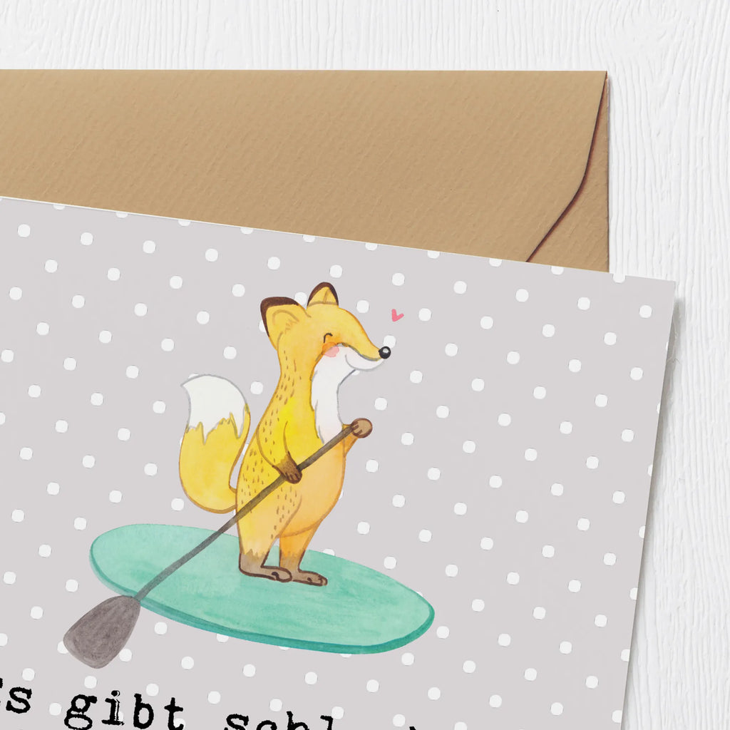 Deluxe Card Fox Stand up paddling Hochwertige Grußkarte, Einladungskarte, Karte, Klappkarte, Geburtstagskarte, Glückwunschkarte, Hochwertige Klappkarte, Grußkarte, Hochzeitskarte, Geschenk, Sport, Sportart, Hobby, Schenken, Danke, Dankeschön, Auszeichnung, Gewinn, Sportler, subben, Stand up paddle, Paddle Boarding, Stand Up Paddling, SUB