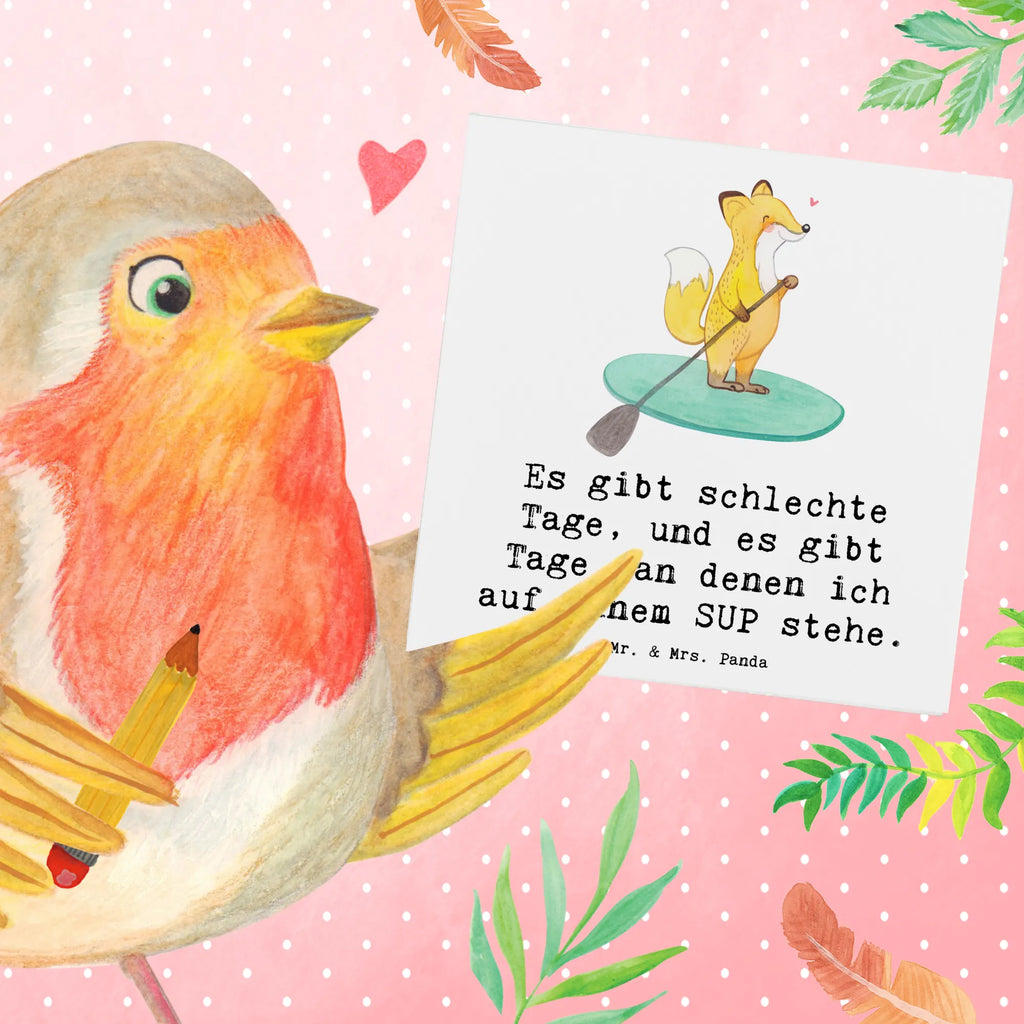 Deluxe Card Fox Stand up paddling Hochwertige Grußkarte, Einladungskarte, Karte, Klappkarte, Geburtstagskarte, Glückwunschkarte, Hochwertige Klappkarte, Grußkarte, Hochzeitskarte, Geschenk, Sport, Sportart, Hobby, Schenken, Danke, Dankeschön, Auszeichnung, Gewinn, Sportler, subben, Stand up paddle, Paddle Boarding, Stand Up Paddling, SUB