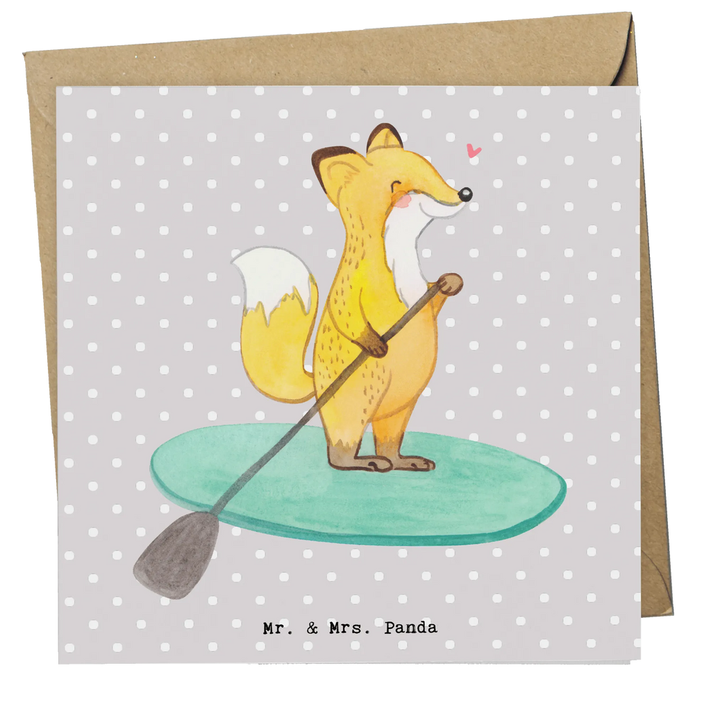 Deluxe Card Fox Stand up paddling Hochwertige Grußkarte, Einladungskarte, Karte, Klappkarte, Geburtstagskarte, Glückwunschkarte, Hochwertige Klappkarte, Grußkarte, Hochzeitskarte, Geschenk, Sport, Sportart, Hobby, Schenken, Danke, Dankeschön, Auszeichnung, Gewinn, Sportler, subben, Stand up paddle, Paddle Boarding, Stand Up Paddling, SUB