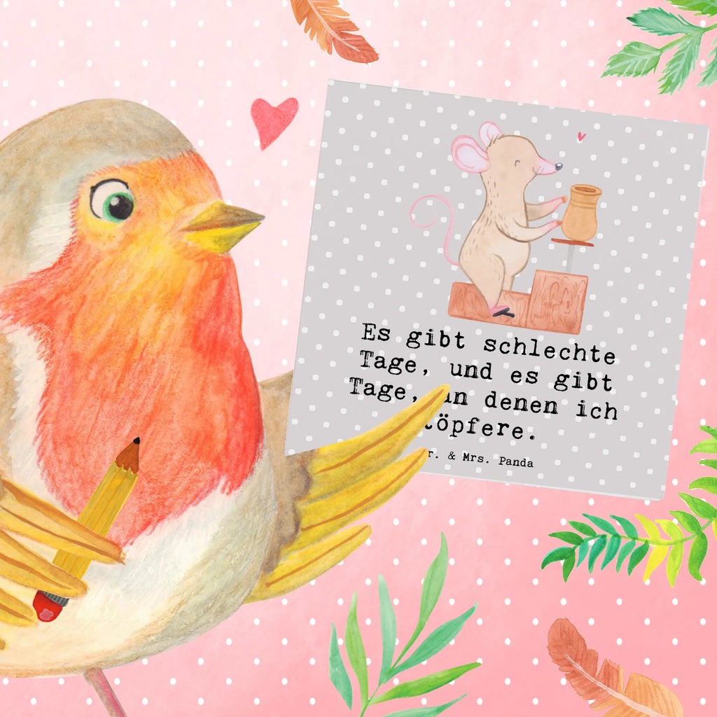 Deluxe Card Mouse pottery Karte, Glückwunschkarte, Klappkarte, Einladungskarte, Hochwertige Grußkarte, Hochzeitskarte, Hochwertige Klappkarte, Geburtstagskarte, Grußkarte, Geschenk, Sport, Sportart, Hobby, Schenken, Danke, Dankeschön, Auszeichnung, Gewinn, Sportler, Töpferkurs, Töpferei, Töpfern