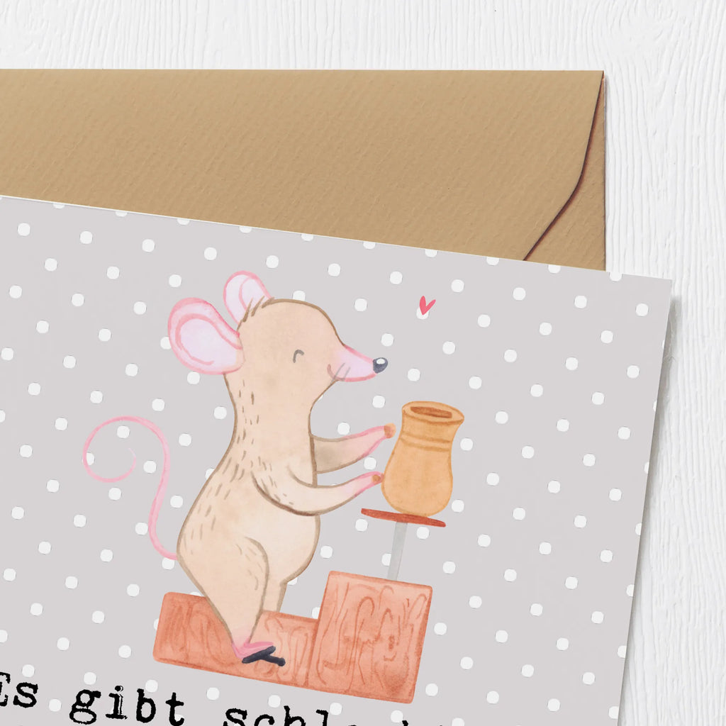 Deluxe Card Mouse pottery Karte, Glückwunschkarte, Klappkarte, Einladungskarte, Hochwertige Grußkarte, Hochzeitskarte, Hochwertige Klappkarte, Geburtstagskarte, Grußkarte, Geschenk, Sport, Sportart, Hobby, Schenken, Danke, Dankeschön, Auszeichnung, Gewinn, Sportler, Töpferkurs, Töpferei, Töpfern