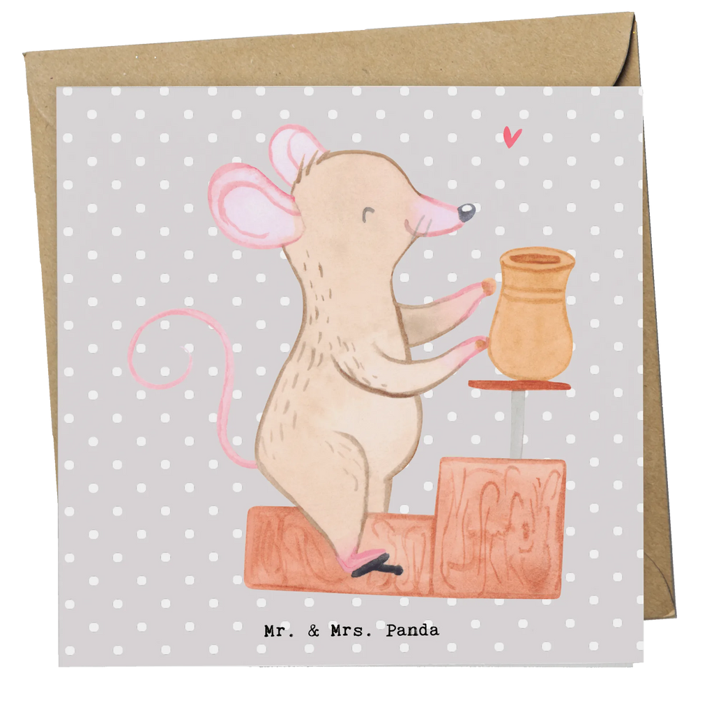 Deluxe Card Mouse pottery Karte, Glückwunschkarte, Klappkarte, Einladungskarte, Hochwertige Grußkarte, Hochzeitskarte, Hochwertige Klappkarte, Geburtstagskarte, Grußkarte, Geschenk, Sport, Sportart, Hobby, Schenken, Danke, Dankeschön, Auszeichnung, Gewinn, Sportler, Töpferkurs, Töpferei, Töpfern