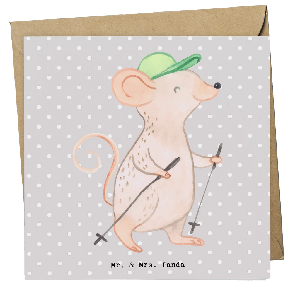 Deluxe Karte Maus Walking Glückwunschkarte, Karte, Klappkarte, Grußkarte, Einladungskarte, Geburtstagskarte, Hochwertige Klappkarte, Hochzeitskarte, Hochwertige Grußkarte, Geschenk, Sport, Sportart, Hobby, Schenken, Danke, Dankeschön, Auszeichnung, Gewinn, Sportler, Walking, Walken, schnelles Gehen, Spazieren gehen