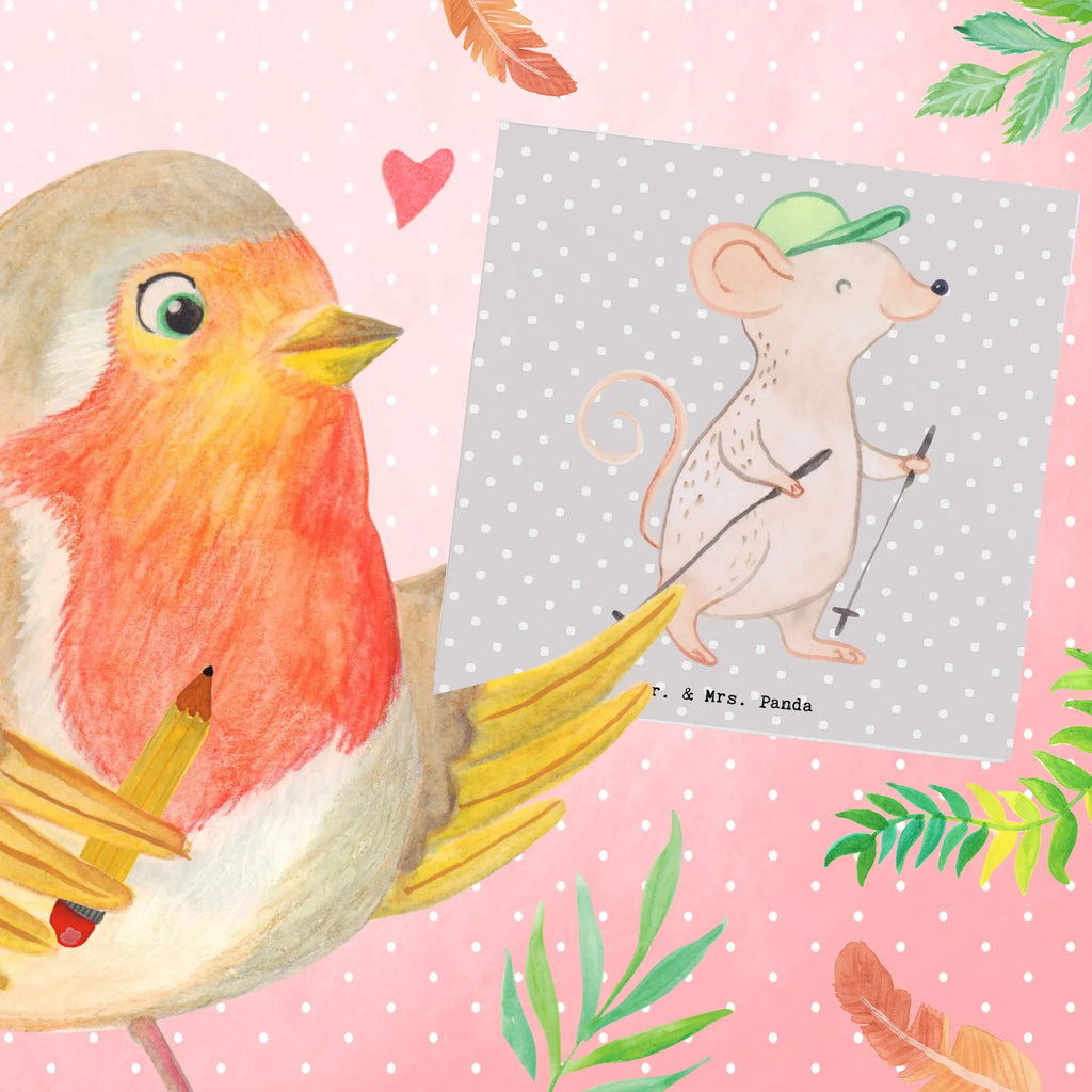 Deluxe Karte Maus Walking Glückwunschkarte, Karte, Klappkarte, Grußkarte, Einladungskarte, Geburtstagskarte, Hochwertige Klappkarte, Hochzeitskarte, Hochwertige Grußkarte, Geschenk, Sport, Sportart, Hobby, Schenken, Danke, Dankeschön, Auszeichnung, Gewinn, Sportler, Walking, Walken, schnelles Gehen, Spazieren gehen