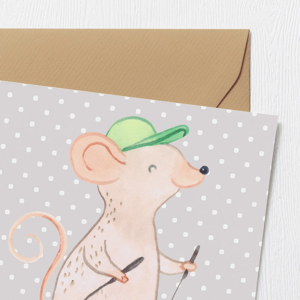 Deluxe Karte Maus Walking Glückwunschkarte, Karte, Klappkarte, Grußkarte, Einladungskarte, Geburtstagskarte, Hochwertige Klappkarte, Hochzeitskarte, Hochwertige Grußkarte, Geschenk, Sport, Sportart, Hobby, Schenken, Danke, Dankeschön, Auszeichnung, Gewinn, Sportler, Walking, Walken, schnelles Gehen, Spazieren gehen