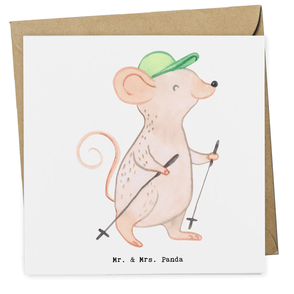 Deluxe Karte Maus Walking Glückwunschkarte, Karte, Klappkarte, Grußkarte, Einladungskarte, Geburtstagskarte, Hochwertige Klappkarte, Hochzeitskarte, Hochwertige Grußkarte, Geschenk, Sport, Sportart, Hobby, Schenken, Danke, Dankeschön, Auszeichnung, Gewinn, Sportler, Walking, Walken, schnelles Gehen, Spazieren gehen