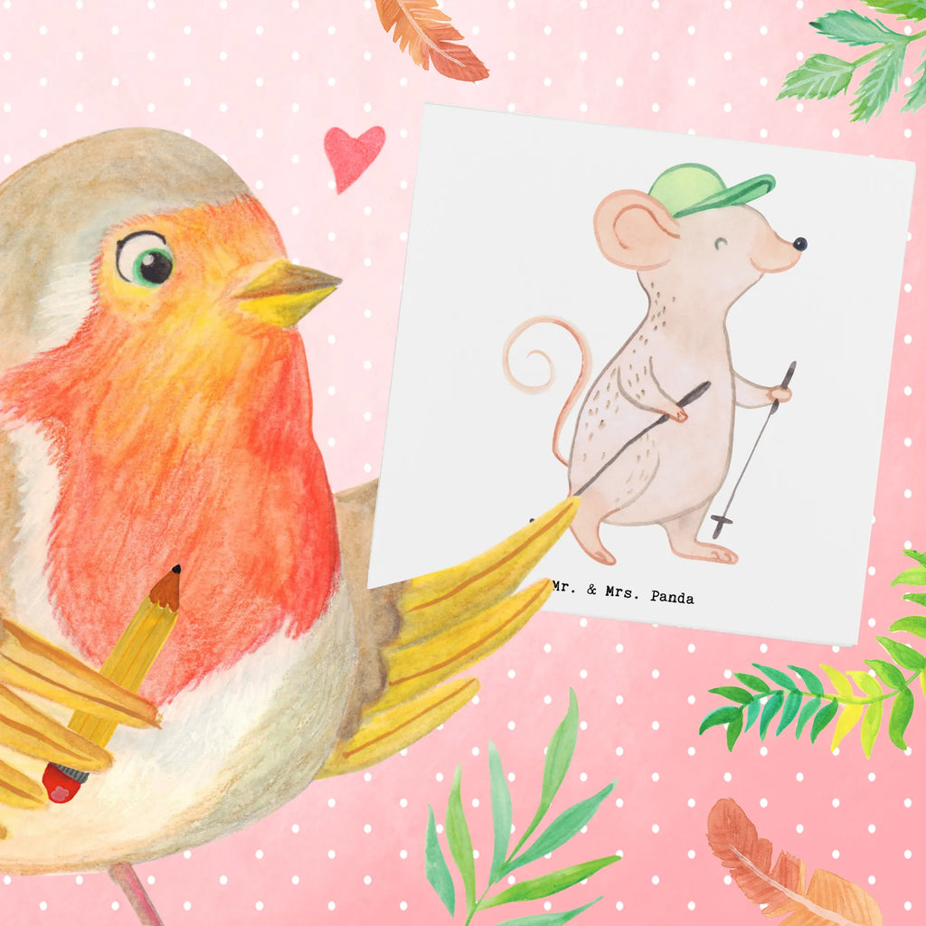 Deluxe Karte Maus Walking Glückwunschkarte, Karte, Klappkarte, Grußkarte, Einladungskarte, Geburtstagskarte, Hochwertige Klappkarte, Hochzeitskarte, Hochwertige Grußkarte, Geschenk, Sport, Sportart, Hobby, Schenken, Danke, Dankeschön, Auszeichnung, Gewinn, Sportler, Walking, Walken, schnelles Gehen, Spazieren gehen