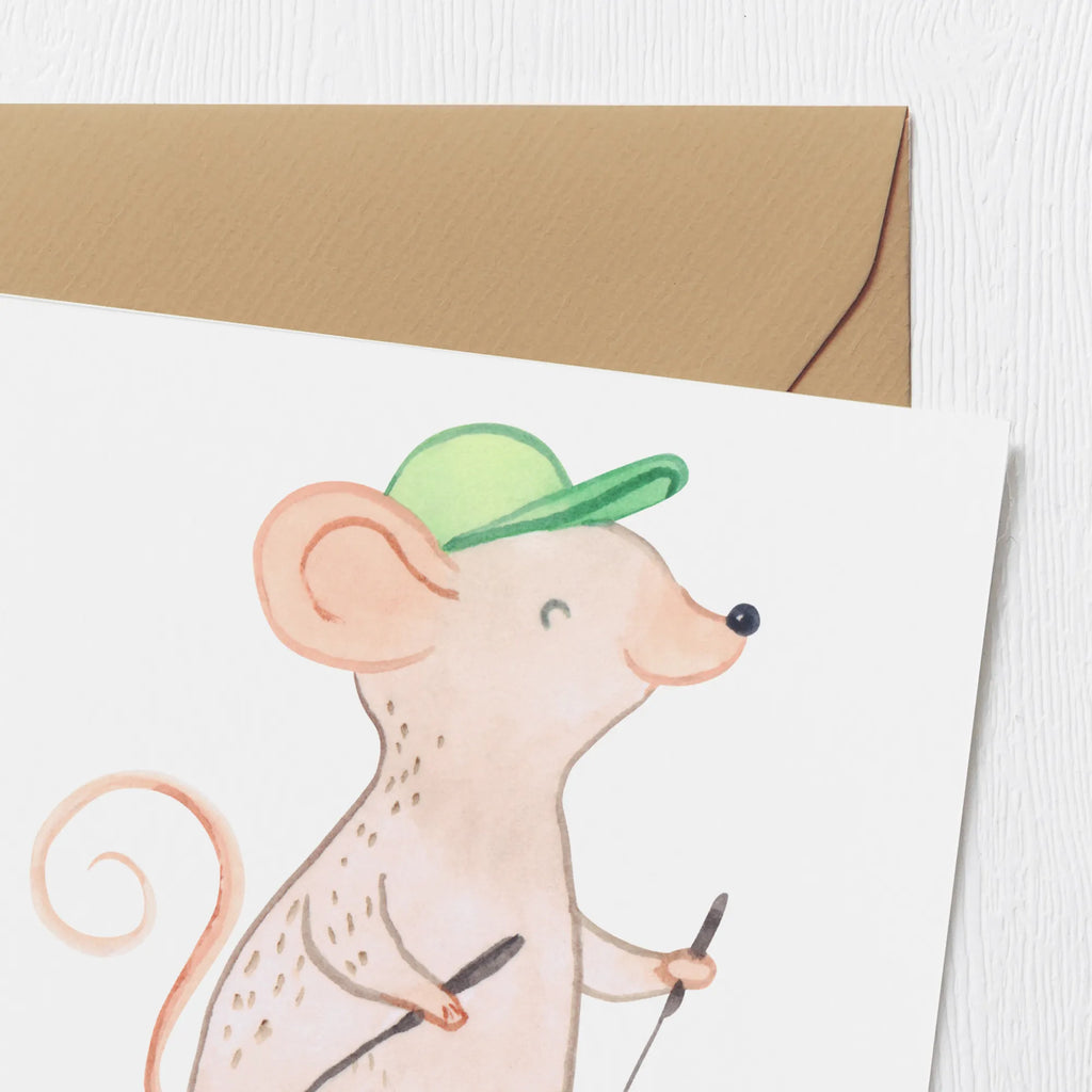 Deluxe Karte Maus Walking Glückwunschkarte, Karte, Klappkarte, Grußkarte, Einladungskarte, Geburtstagskarte, Hochwertige Klappkarte, Hochzeitskarte, Hochwertige Grußkarte, Geschenk, Sport, Sportart, Hobby, Schenken, Danke, Dankeschön, Auszeichnung, Gewinn, Sportler, Walking, Walken, schnelles Gehen, Spazieren gehen