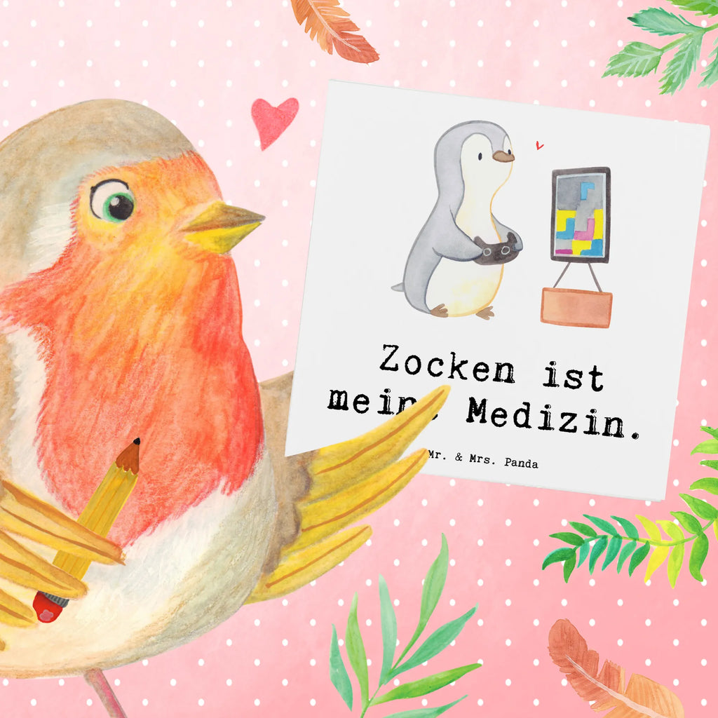 Deluxe Karte Pinguin Zocken Karte, Glückwunschkarte, Hochwertige Grußkarte, Geburtstagskarte, Hochzeitskarte, Grußkarte, Klappkarte, Hochwertige Klappkarte, Einladungskarte, Geschenk, Sport, Sportart, Hobby, Schenken, Danke, Dankeschön, Auszeichnung, Gewinn, Sportler, Videospiele, Videogames, Gaming, Zocken