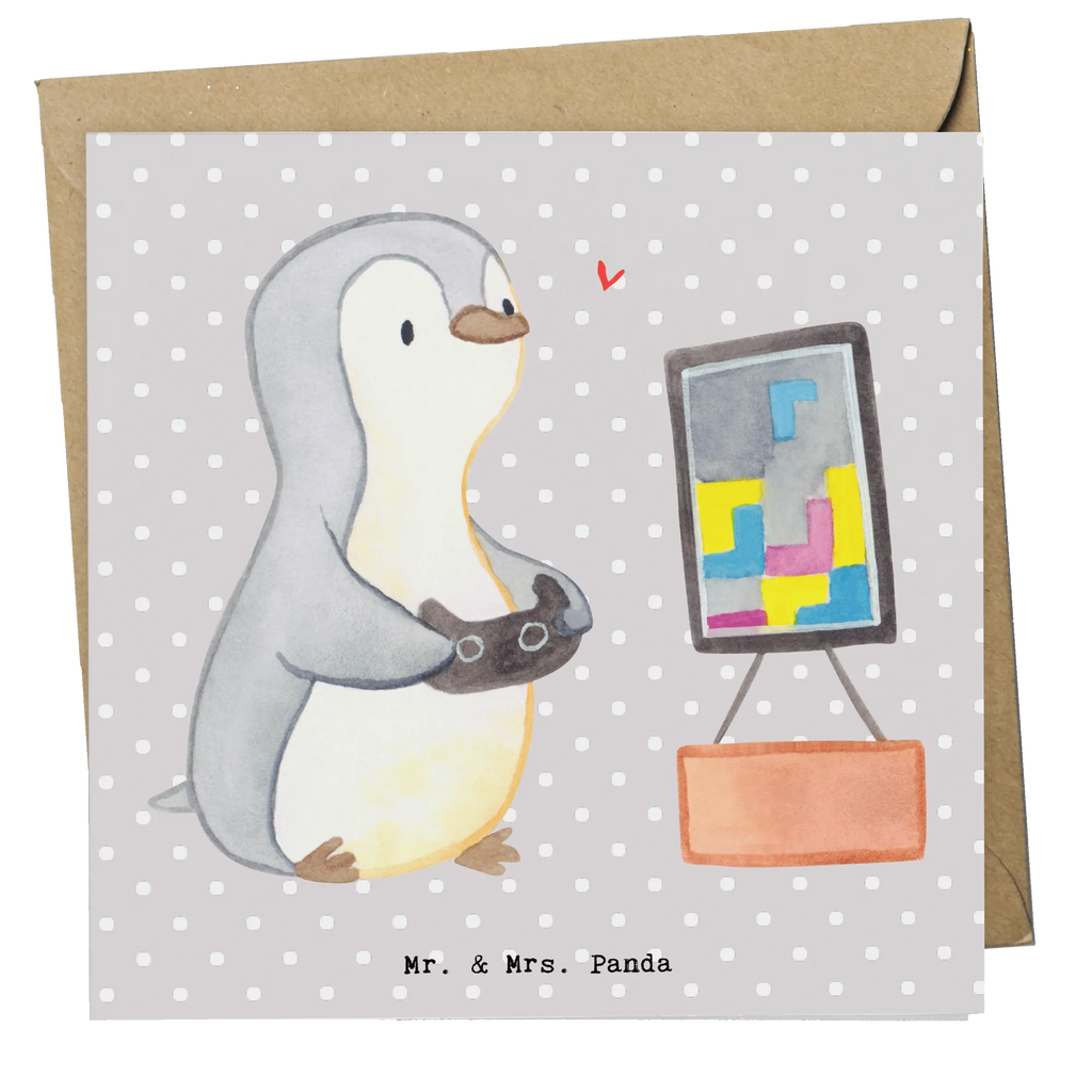 Deluxe Karte Pinguin Zocken Karte, Glückwunschkarte, Hochwertige Grußkarte, Geburtstagskarte, Hochzeitskarte, Grußkarte, Klappkarte, Hochwertige Klappkarte, Einladungskarte, Geschenk, Sport, Sportart, Hobby, Schenken, Danke, Dankeschön, Auszeichnung, Gewinn, Sportler, Videospiele, Videogames, Gaming, Zocken