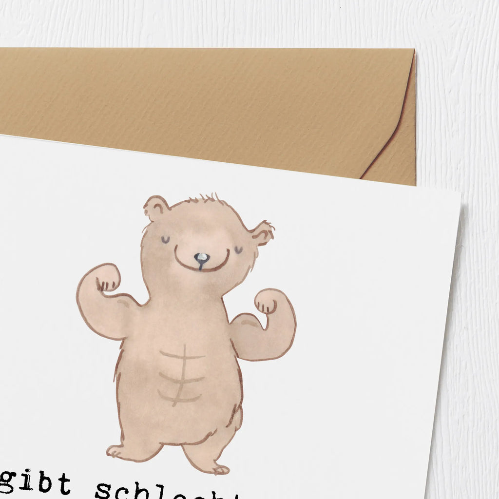 Deluxe Card bear body building Hochwertige Klappkarte, Hochwertige Grußkarte, Glückwunschkarte, Klappkarte, Einladungskarte, Geburtstagskarte, Karte, Hochzeitskarte, Grußkarte, Geschenk, Sport, Sportart, Hobby, Schenken, Danke, Dankeschön, Auszeichnung, Gewinn, Sportler, Muskelmasse, Leistungssport, Körpergestaltung, Bodybuilding