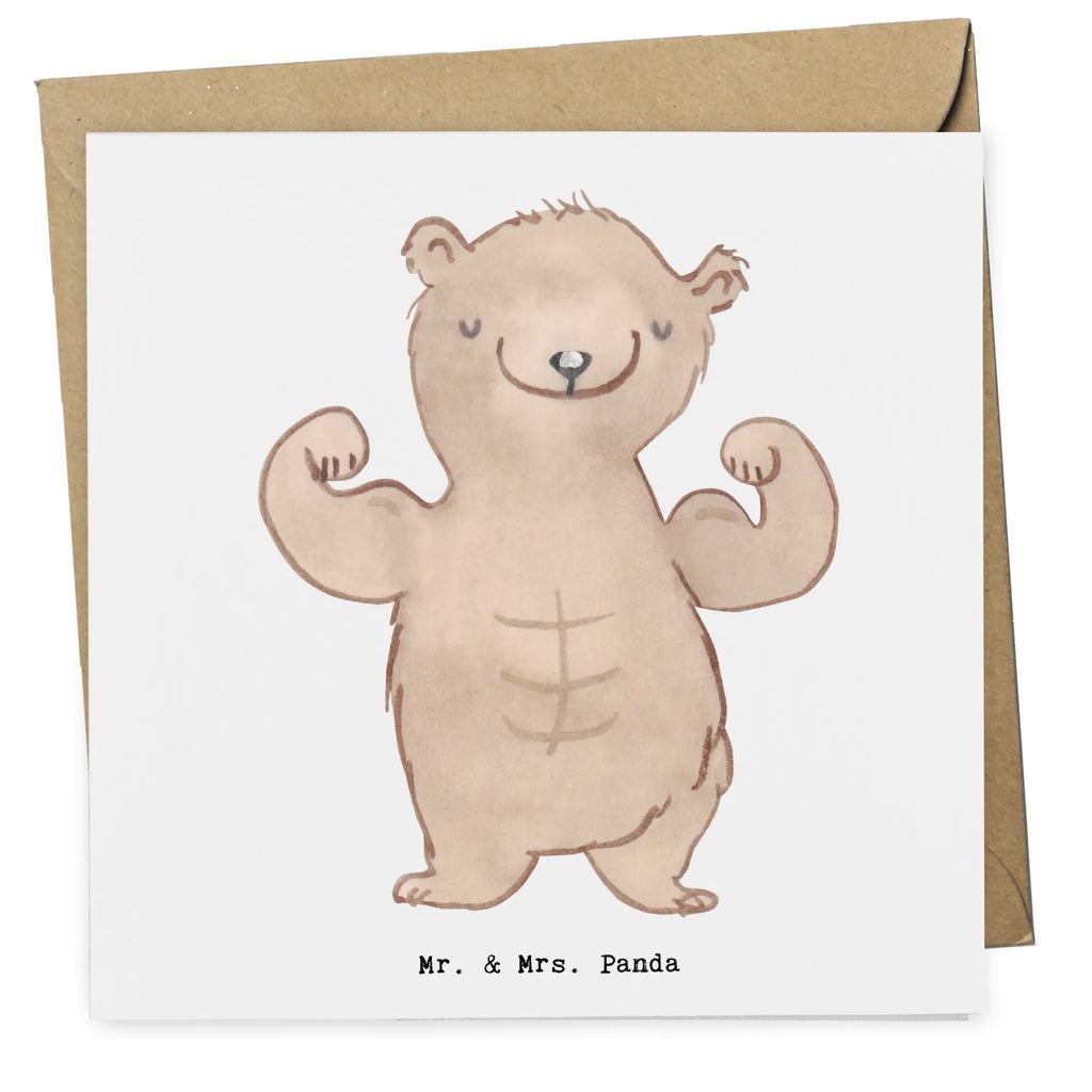 Deluxe Card bear body building Hochwertige Klappkarte, Hochwertige Grußkarte, Glückwunschkarte, Klappkarte, Einladungskarte, Geburtstagskarte, Karte, Hochzeitskarte, Grußkarte, Geschenk, Sport, Sportart, Hobby, Schenken, Danke, Dankeschön, Auszeichnung, Gewinn, Sportler, Muskelmasse, Leistungssport, Körpergestaltung, Bodybuilding