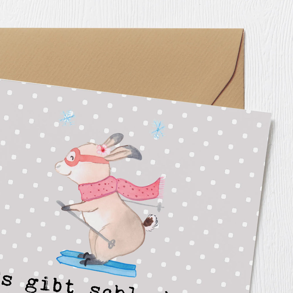 Deluxe Karte Hase Skifahren Hochwertige Grußkarte, Geburtstagskarte, Karte, Hochzeitskarte, Grußkarte, Einladungskarte, Hochwertige Klappkarte, Klappkarte, Glückwunschkarte, Geschenk, Sport, Sportart, Hobby, Schenken, Danke, Dankeschön, Auszeichnung, Gewinn, Sportler, Skirennen, Skifahren, Skiwettbewerb, Ski fahren, Skisport