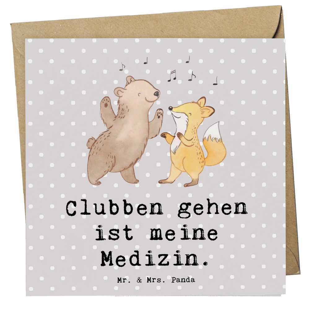 Deluxe Card Bear &amp; Fox disco Hochwertige Grußkarte, Hochzeitskarte, Klappkarte, Geburtstagskarte, Grußkarte, Glückwunschkarte, Karte, Einladungskarte, Hochwertige Klappkarte, Geschenk, Sport, Sportart, Hobby, Schenken, Danke, Dankeschön, Auszeichnung, Gewinn, Sportler, Tanzen, Disco, Clubs, Clubbing, Feiern