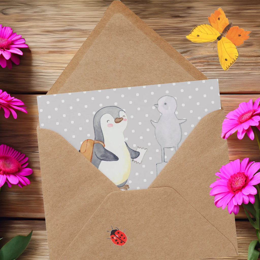 Deluxe Card penguin to visit a museum Karte, Hochwertige Grußkarte, Hochwertige Klappkarte, Klappkarte, Glückwunschkarte, Geburtstagskarte, Grußkarte, Hochzeitskarte, Einladungskarte, Geschenk, Sport, Sportart, Hobby, Schenken, Danke, Dankeschön, Auszeichnung, Gewinn, Sportler, Museum besuchen, Museen