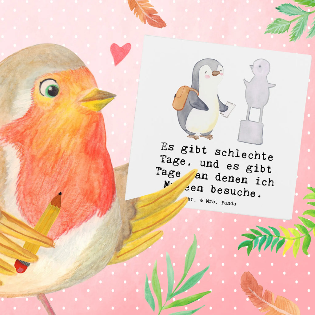 Deluxe Card penguin to visit a museum Karte, Hochwertige Grußkarte, Hochwertige Klappkarte, Klappkarte, Glückwunschkarte, Geburtstagskarte, Grußkarte, Hochzeitskarte, Einladungskarte, Geschenk, Sport, Sportart, Hobby, Schenken, Danke, Dankeschön, Auszeichnung, Gewinn, Sportler, Museum besuchen, Museen