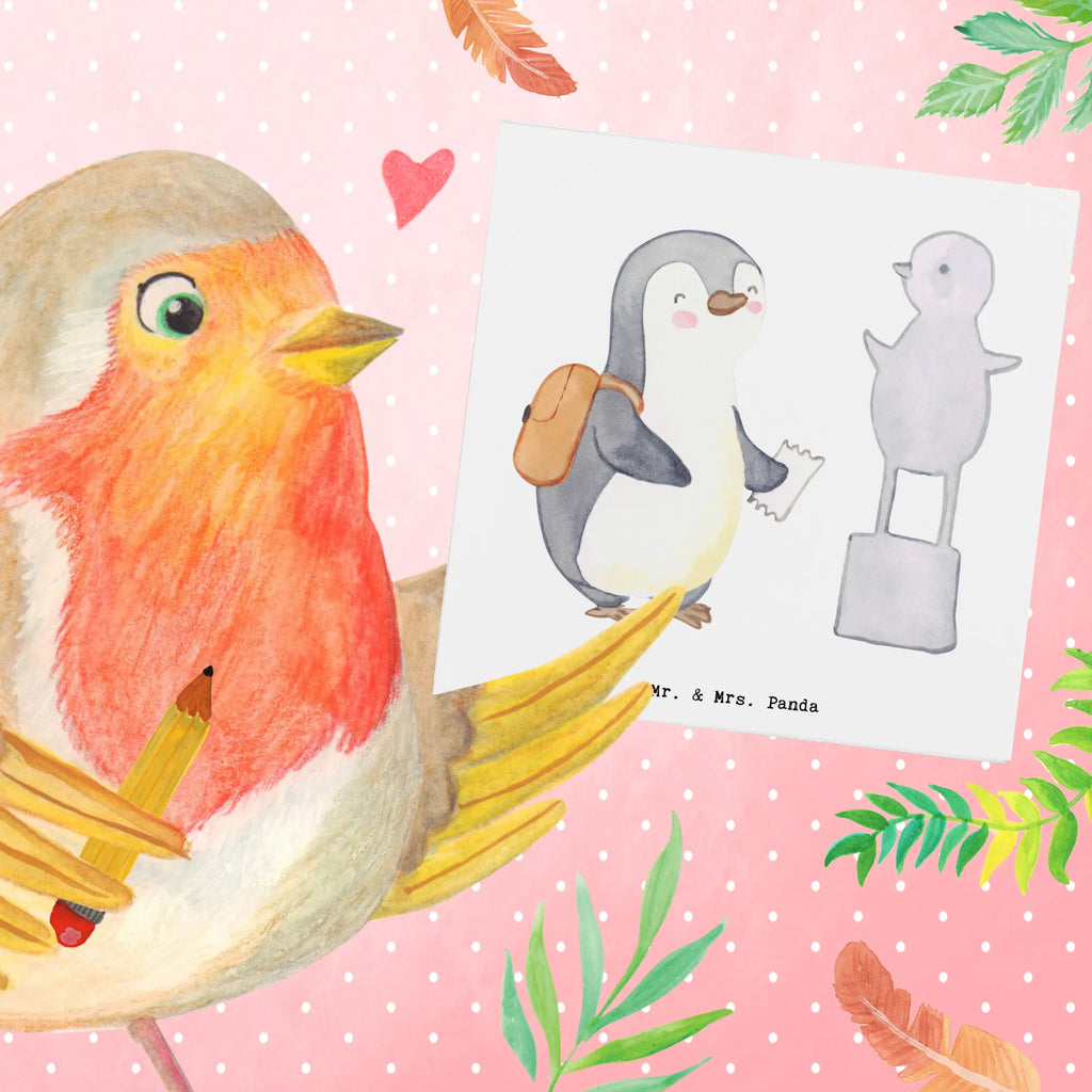 Deluxe Card penguin to visit a museum Karte, Hochwertige Grußkarte, Hochwertige Klappkarte, Klappkarte, Glückwunschkarte, Geburtstagskarte, Grußkarte, Hochzeitskarte, Einladungskarte, Geschenk, Sport, Sportart, Hobby, Schenken, Danke, Dankeschön, Auszeichnung, Gewinn, Sportler, Museum besuchen, Museen