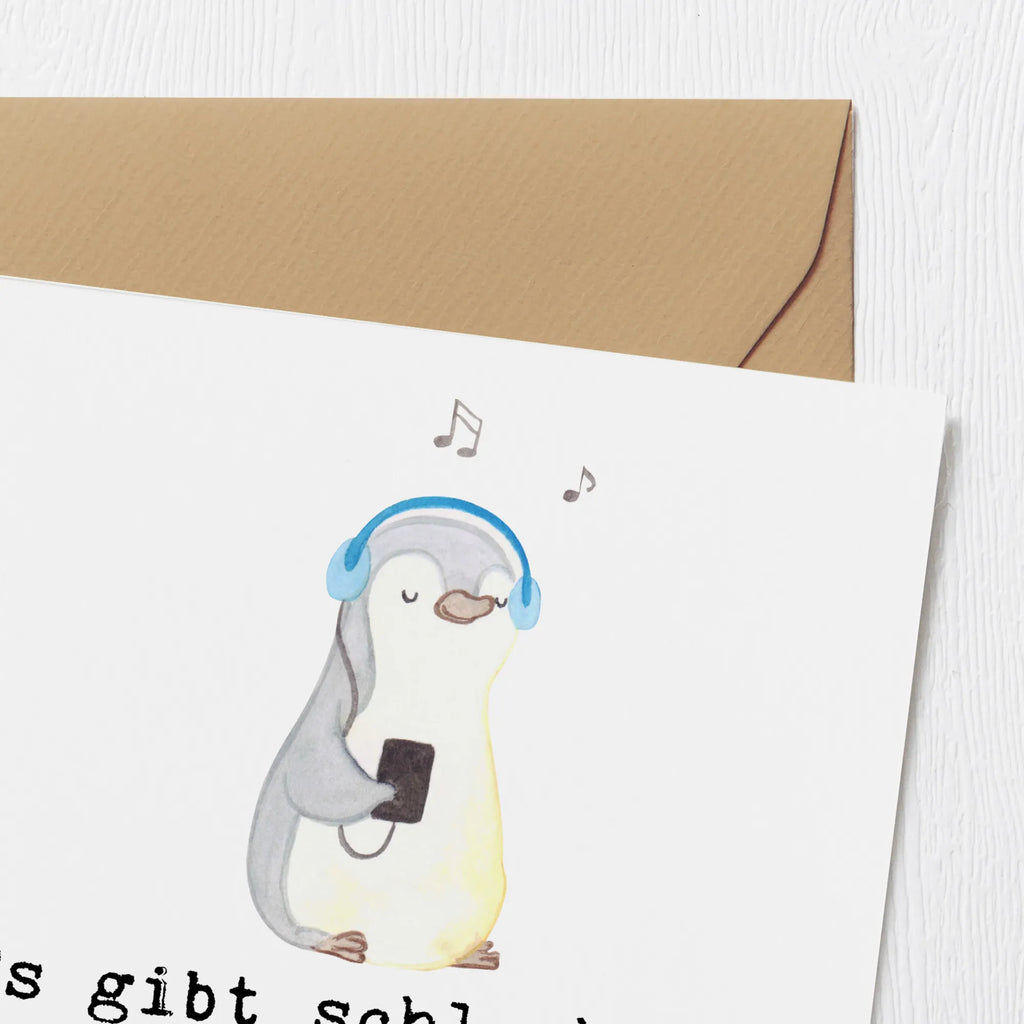 Deluxe Karte Pinguin Musik hören Karte, Grußkarte, Hochwertige Grußkarte, Geburtstagskarte, Klappkarte, Glückwunschkarte, Hochzeitskarte, Hochwertige Klappkarte, Einladungskarte, Geschenk, Sport, Sportart, Hobby, Schenken, Danke, Dankeschön, Auszeichnung, Gewinn, Sportler, Lieblingssong, Musik hören