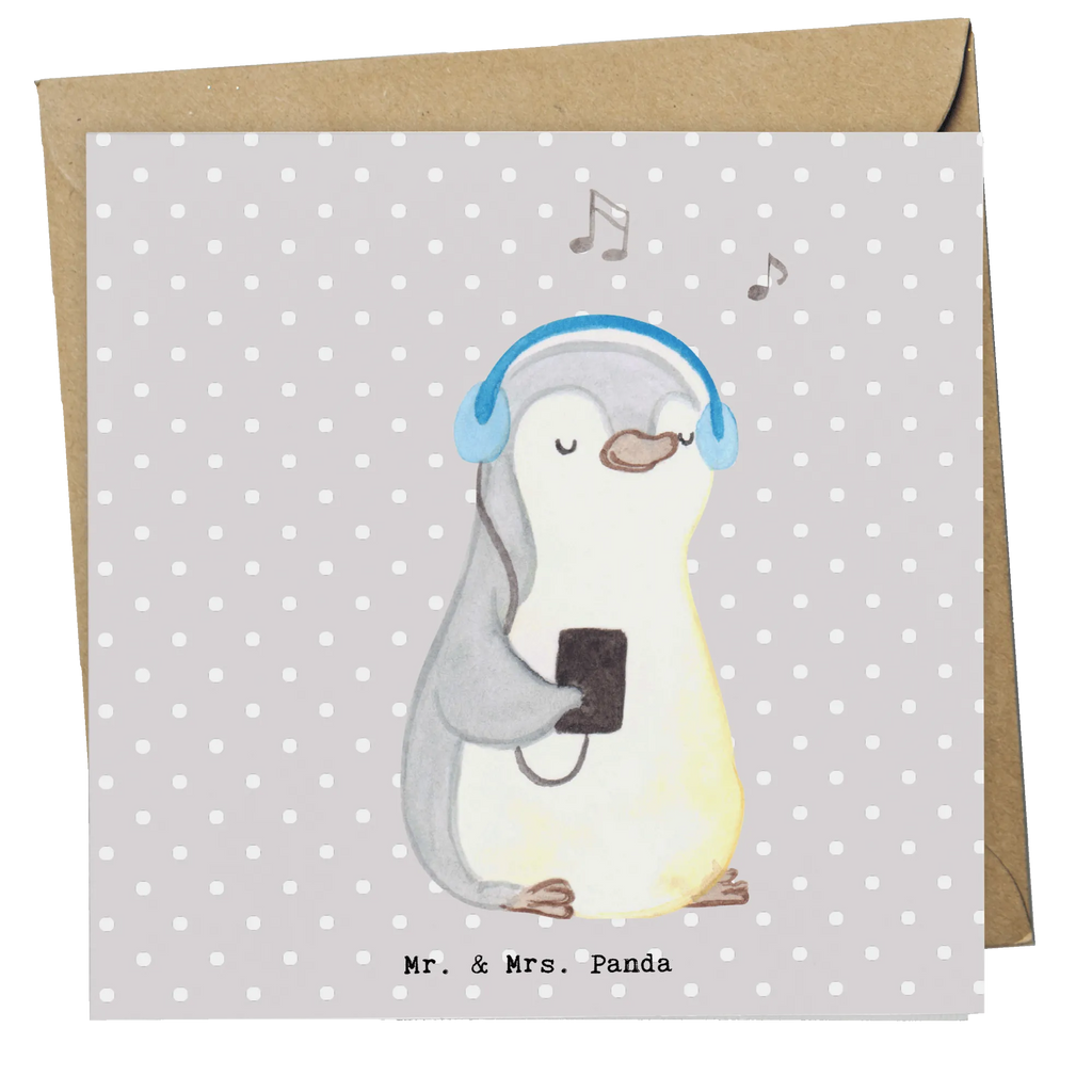 Deluxe Karte Pinguin Musik hören Karte, Grußkarte, Hochwertige Grußkarte, Geburtstagskarte, Klappkarte, Glückwunschkarte, Hochzeitskarte, Hochwertige Klappkarte, Einladungskarte, Geschenk, Sport, Sportart, Hobby, Schenken, Danke, Dankeschön, Auszeichnung, Gewinn, Sportler, Lieblingssong, Musik hören