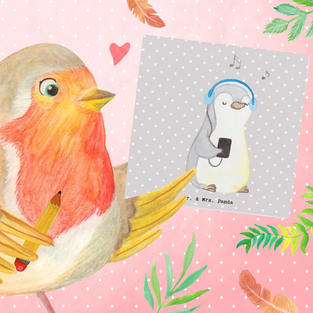 Deluxe Karte Pinguin Musik hören Karte, Grußkarte, Hochwertige Grußkarte, Geburtstagskarte, Klappkarte, Glückwunschkarte, Hochzeitskarte, Hochwertige Klappkarte, Einladungskarte, Geschenk, Sport, Sportart, Hobby, Schenken, Danke, Dankeschön, Auszeichnung, Gewinn, Sportler, Lieblingssong, Musik hören