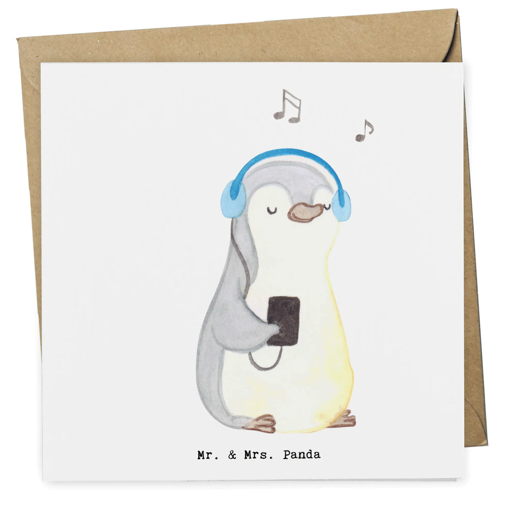 Deluxe Karte Pinguin Musik hören Karte, Grußkarte, Hochwertige Grußkarte, Geburtstagskarte, Klappkarte, Glückwunschkarte, Hochzeitskarte, Hochwertige Klappkarte, Einladungskarte, Geschenk, Sport, Sportart, Hobby, Schenken, Danke, Dankeschön, Auszeichnung, Gewinn, Sportler, Lieblingssong, Musik hören