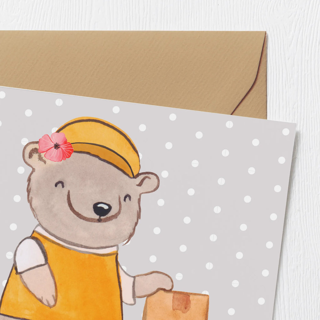 Deluxe Card Parcel deliverer Heart Hochwertige Grußkarte, Glückwunschkarte, Klappkarte, Hochzeitskarte, Einladungskarte, Karte, Grußkarte, Geburtstagskarte, Hochwertige Klappkarte, Beruf, Ausbildung, Jubiläum, Abschied, Rente, Kollege, Kollegin, Geschenk, Schenken, Arbeitskollege, Mitarbeiter, Firma, Danke, Dankeschön, Zustellservice Pakete, Paketbotin, Paketzustellerin