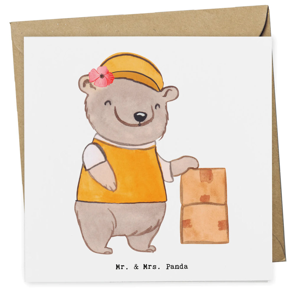 Deluxe Card Parcel deliverer Heart Hochwertige Grußkarte, Glückwunschkarte, Klappkarte, Hochzeitskarte, Einladungskarte, Karte, Grußkarte, Geburtstagskarte, Hochwertige Klappkarte, Beruf, Ausbildung, Jubiläum, Abschied, Rente, Kollege, Kollegin, Geschenk, Schenken, Arbeitskollege, Mitarbeiter, Firma, Danke, Dankeschön, Zustellservice Pakete, Paketbotin, Paketzustellerin