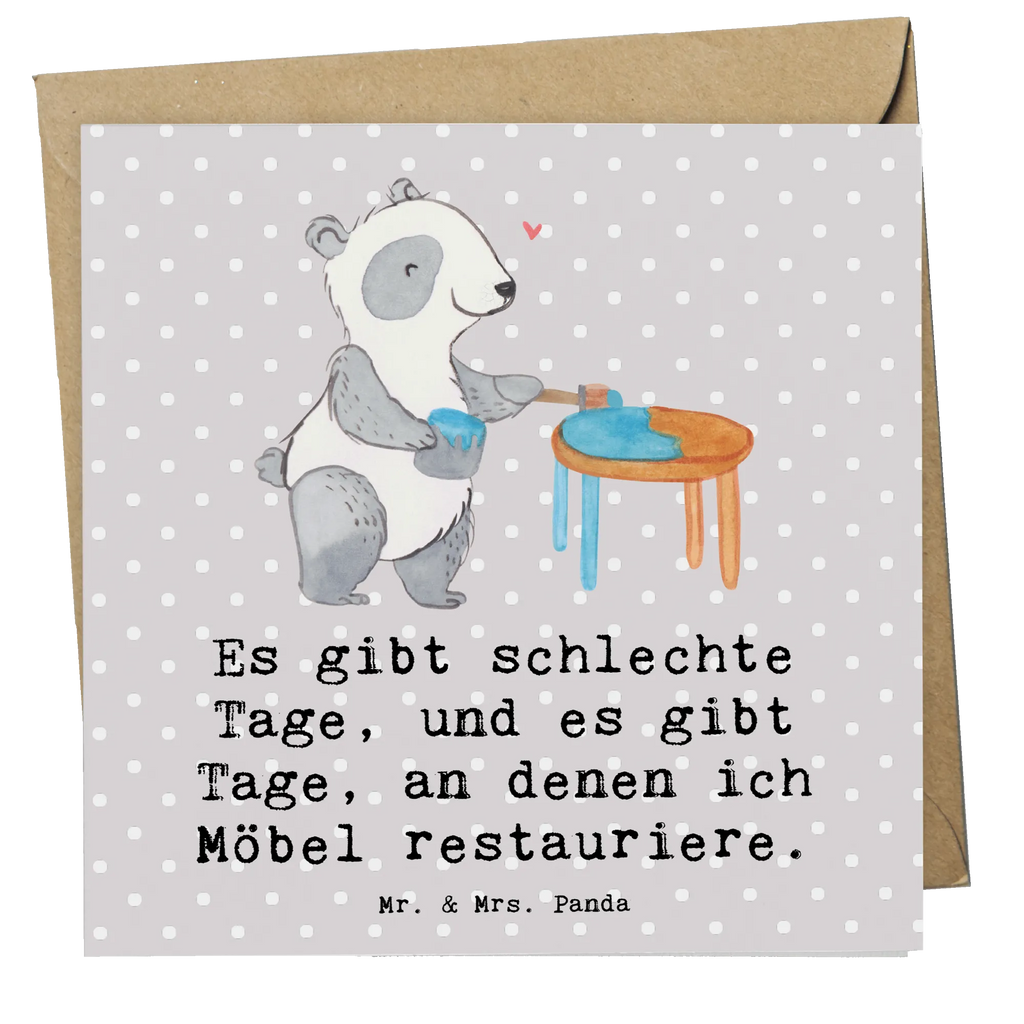 Deluxe Card panda restore furniture Glückwunschkarte, Hochwertige Grußkarte, Klappkarte, Karte, Hochzeitskarte, Geburtstagskarte, Grußkarte, Einladungskarte, Hochwertige Klappkarte, Geschenk, Sport, Sportart, Hobby, Schenken, Danke, Dankeschön, Auszeichnung, Gewinn, Sportler, Handwerk, Möbel restaurieren, antike Möbel restaurieren, Restaurator