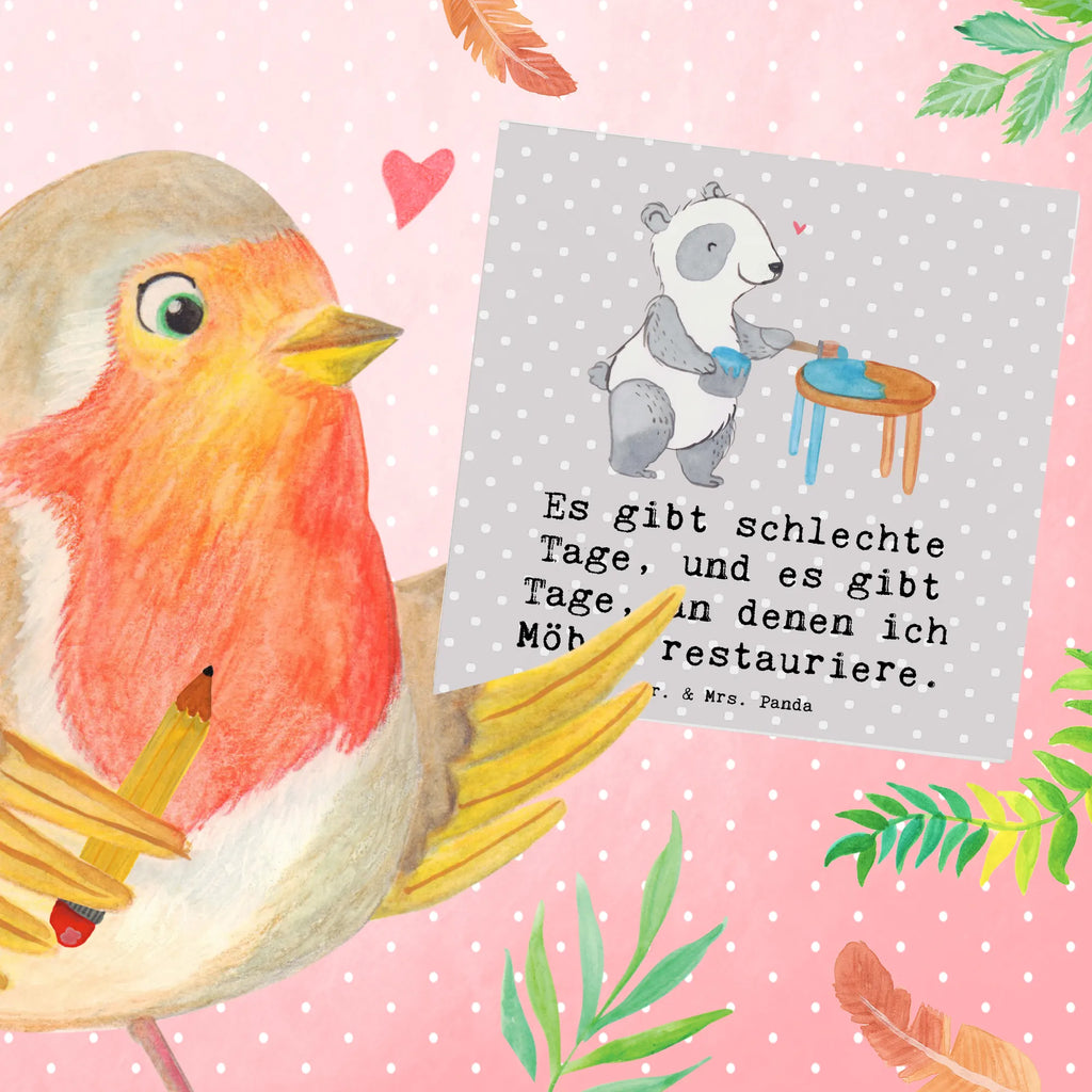Deluxe Card panda restore furniture Glückwunschkarte, Hochwertige Grußkarte, Klappkarte, Karte, Hochzeitskarte, Geburtstagskarte, Grußkarte, Einladungskarte, Hochwertige Klappkarte, Geschenk, Sport, Sportart, Hobby, Schenken, Danke, Dankeschön, Auszeichnung, Gewinn, Sportler, Handwerk, Möbel restaurieren, antike Möbel restaurieren, Restaurator