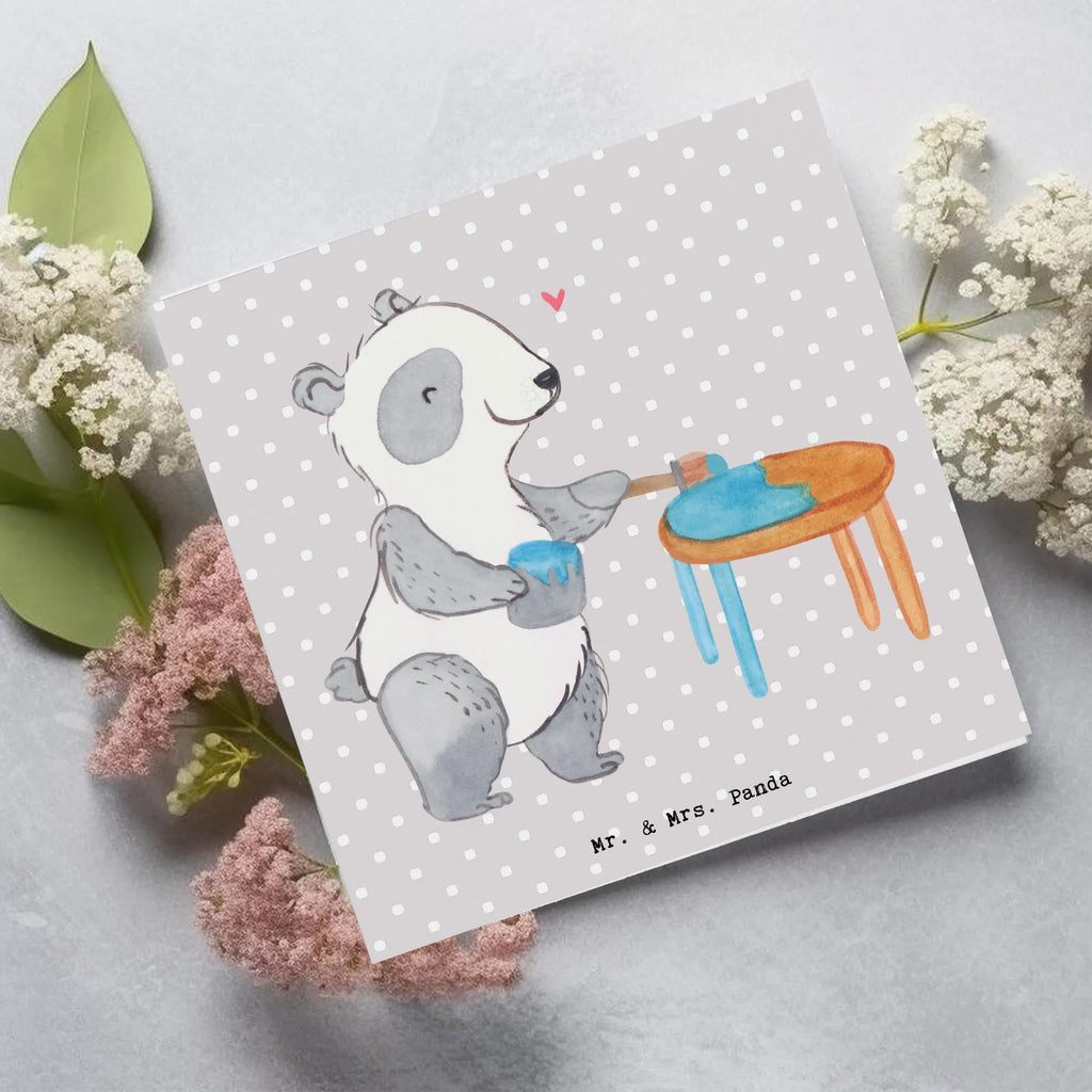 Deluxe Card panda restore furniture Glückwunschkarte, Hochwertige Grußkarte, Klappkarte, Karte, Hochzeitskarte, Geburtstagskarte, Grußkarte, Einladungskarte, Hochwertige Klappkarte, Geschenk, Sport, Sportart, Hobby, Schenken, Danke, Dankeschön, Auszeichnung, Gewinn, Sportler, Handwerk, Möbel restaurieren, antike Möbel restaurieren, Restaurator