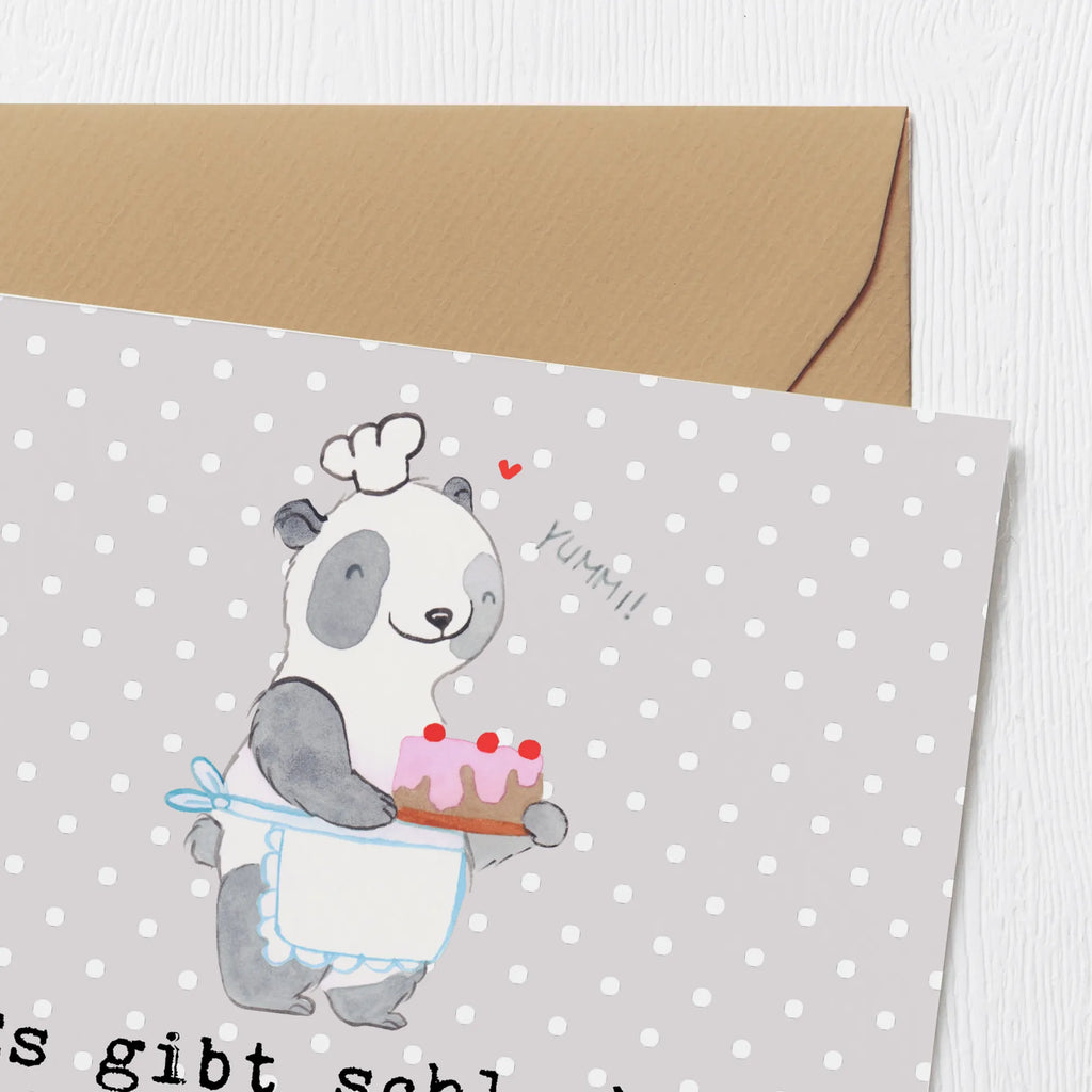 Deluxe Karte Panda Backen Grußkarte, Karte, Hochwertige Klappkarte, Einladungskarte, Hochwertige Grußkarte, Geburtstagskarte, Hochzeitskarte, Klappkarte, Glückwunschkarte, Geschenk, Sport, Sportart, Hobby, Schenken, Danke, Dankeschön, Auszeichnung, Gewinn, Sportler, Kuchen backen, backen, Hobbybäcker