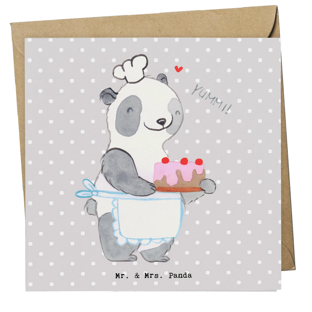 Deluxe Karte Panda Backen Grußkarte, Karte, Hochwertige Klappkarte, Einladungskarte, Hochwertige Grußkarte, Geburtstagskarte, Hochzeitskarte, Klappkarte, Glückwunschkarte, Geschenk, Sport, Sportart, Hobby, Schenken, Danke, Dankeschön, Auszeichnung, Gewinn, Sportler, Kuchen backen, backen, Hobbybäcker