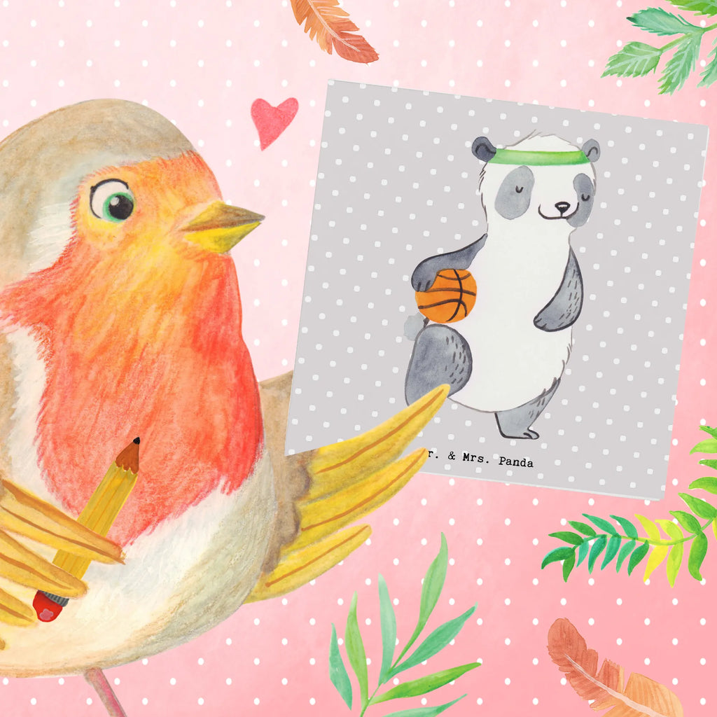 Deluxe Card panda basketball Grußkarte, Einladungskarte, Geburtstagskarte, Klappkarte, Karte, Glückwunschkarte, Hochzeitskarte, Hochwertige Grußkarte, Hochwertige Klappkarte, Geschenk, Sport, Sportart, Hobby, Schenken, Danke, Dankeschön, Auszeichnung, Gewinn, Sportler, Basketball Verein, Basketball Verband, Basketballplatz, Basketball